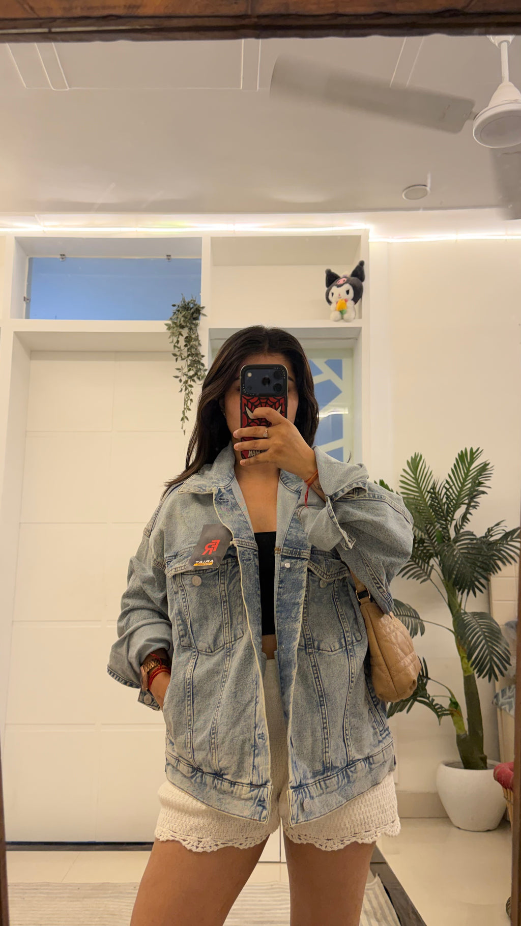 2) cute denim jacket 44/l:21  (M-XL)