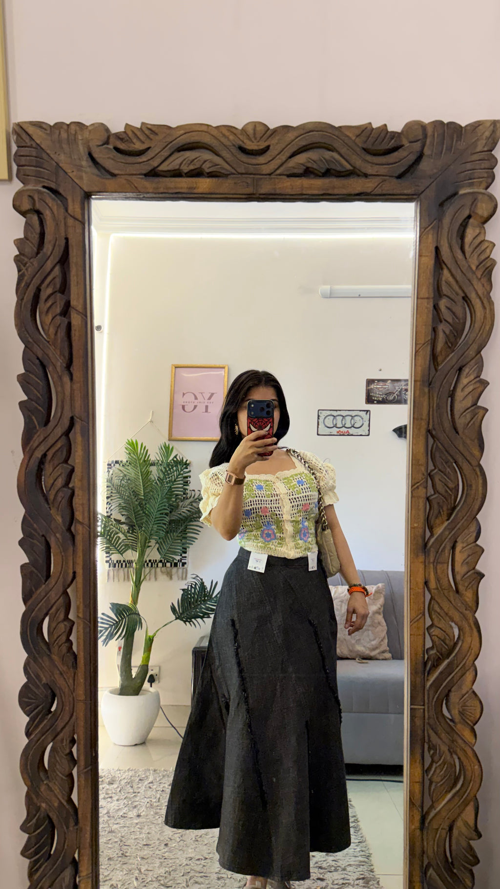 64 Retro Denim Skirt W26/31L