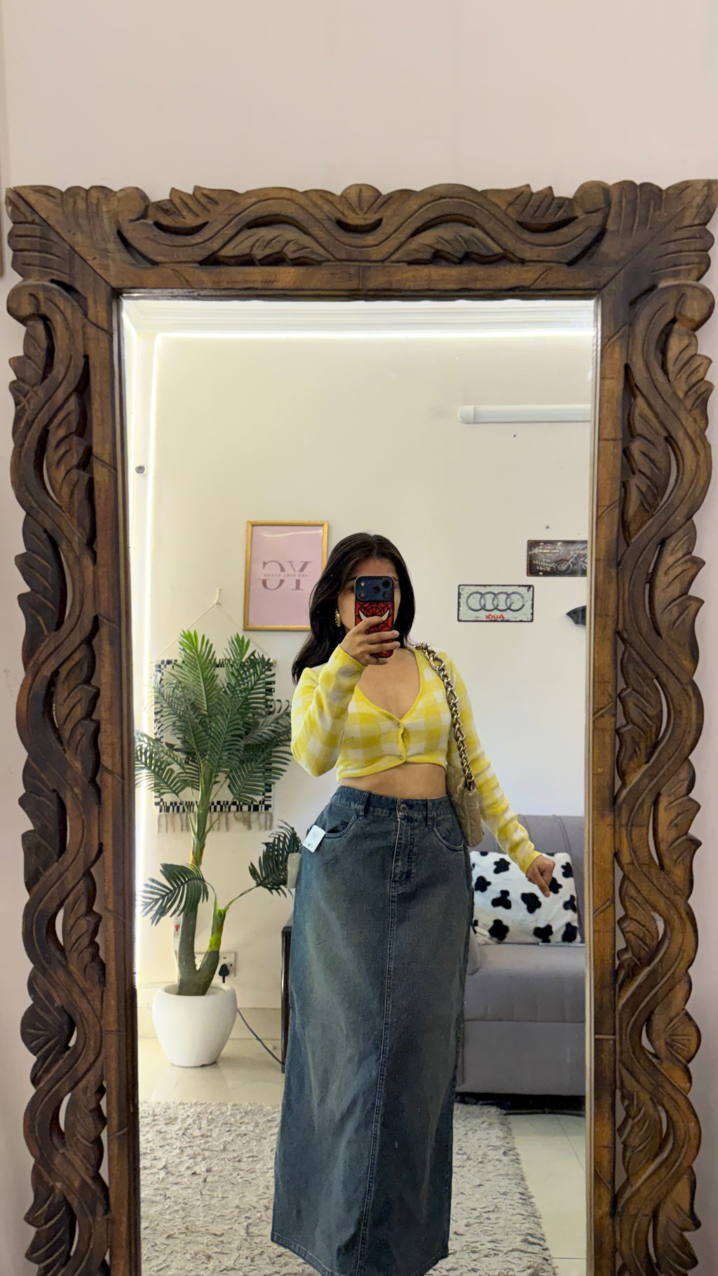 16 vintage denim skirt W30/33L