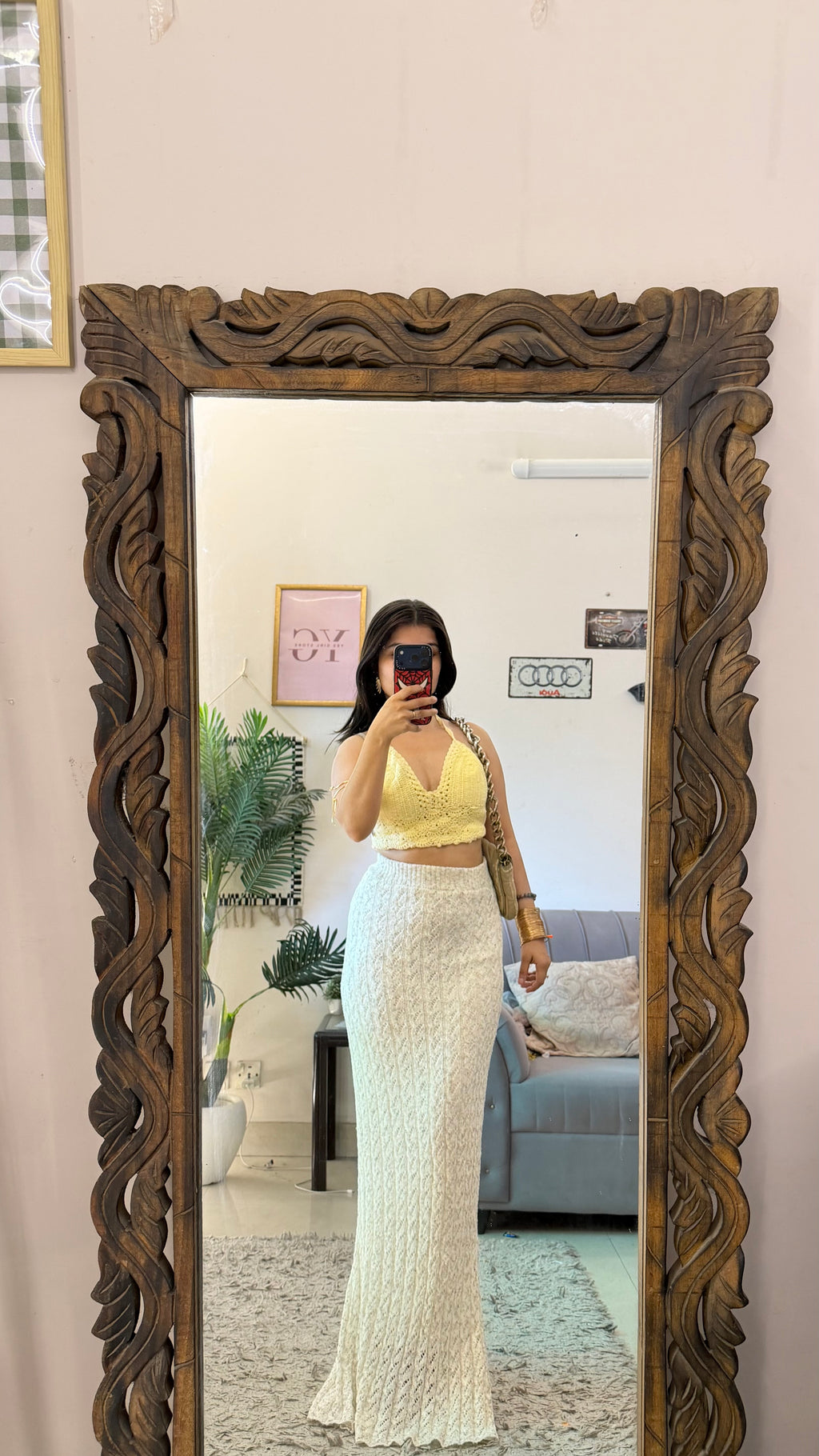 60) crochet skirt 26-30 waist/l:49