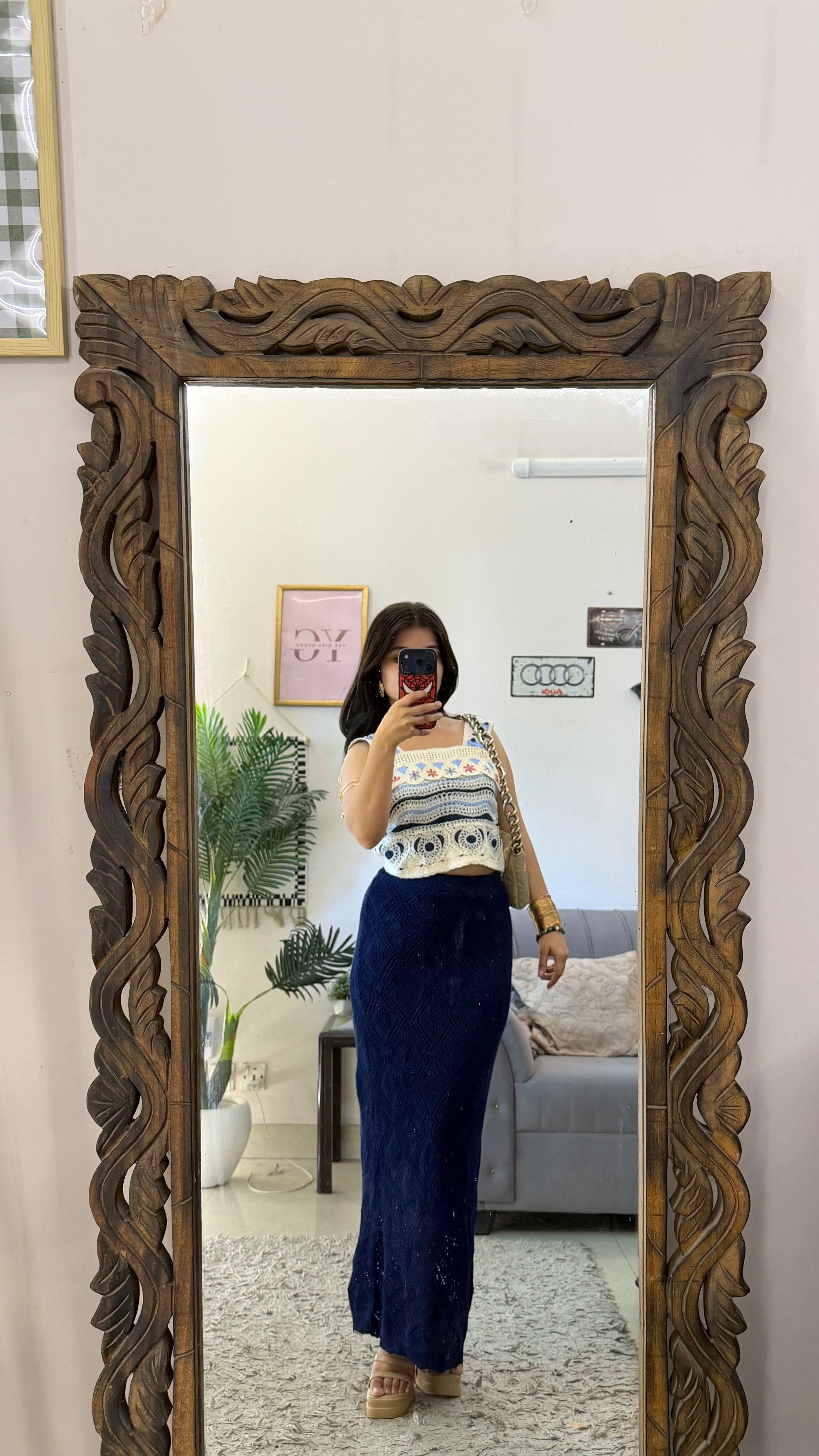 45) crochet skirt 26-28 waist/l:40