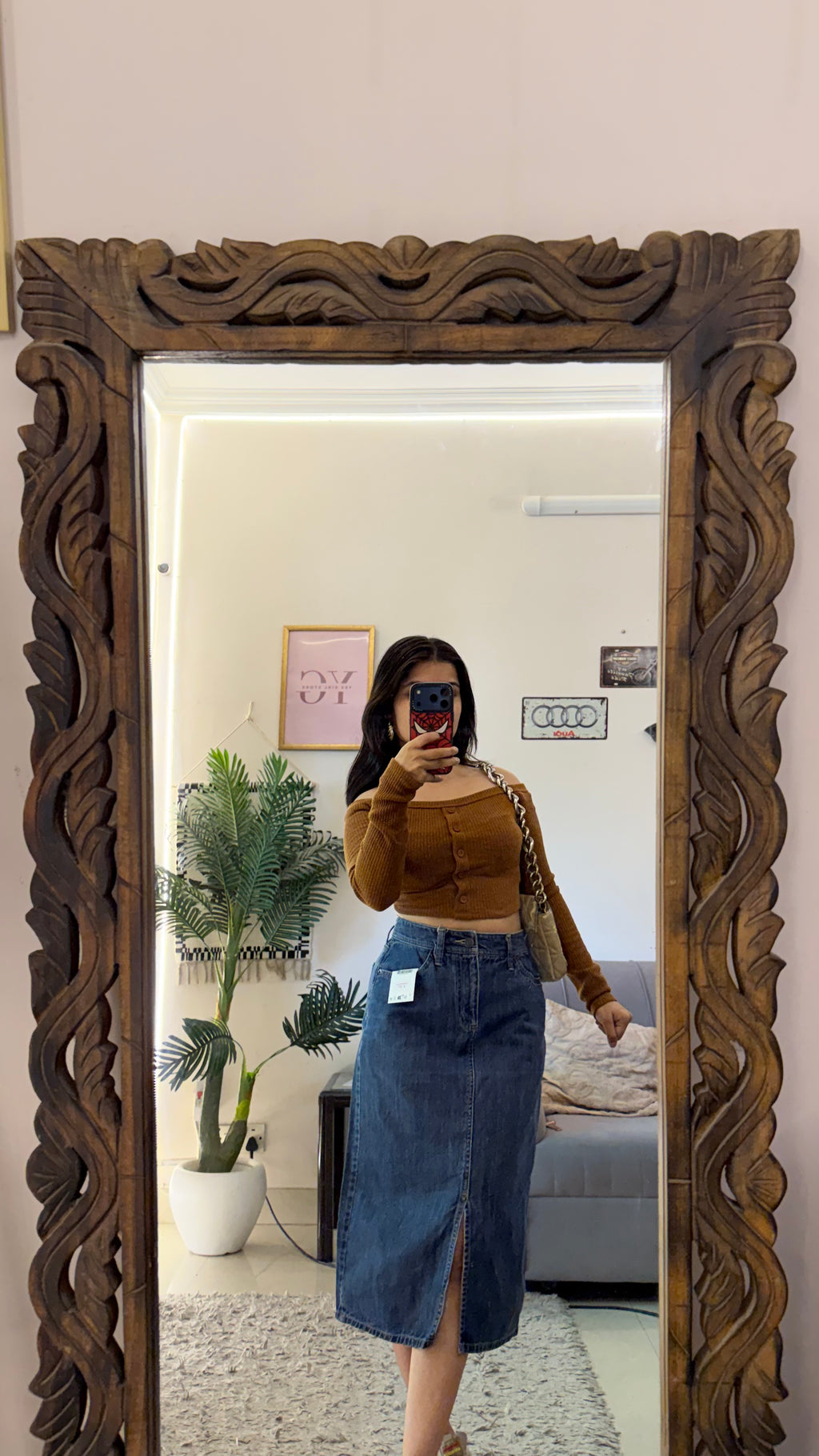 38 retro denim skirt w29/27L