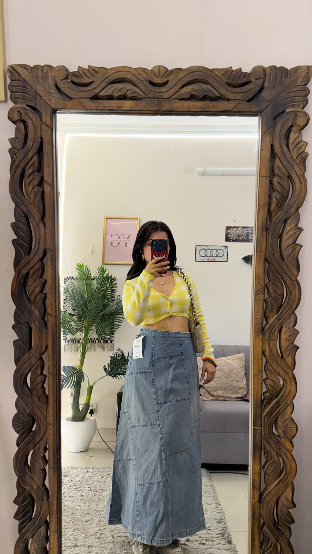 76 vintage denim skirt W28/34L