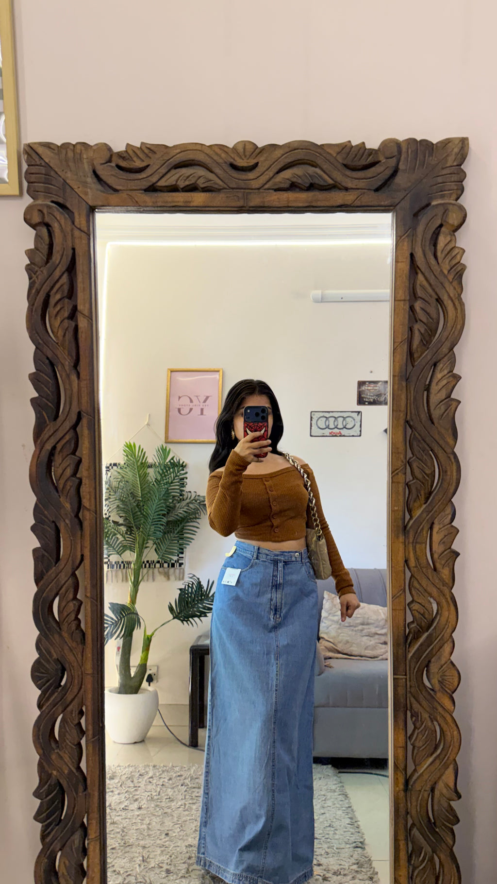 47 retro denim skirt W32/38L