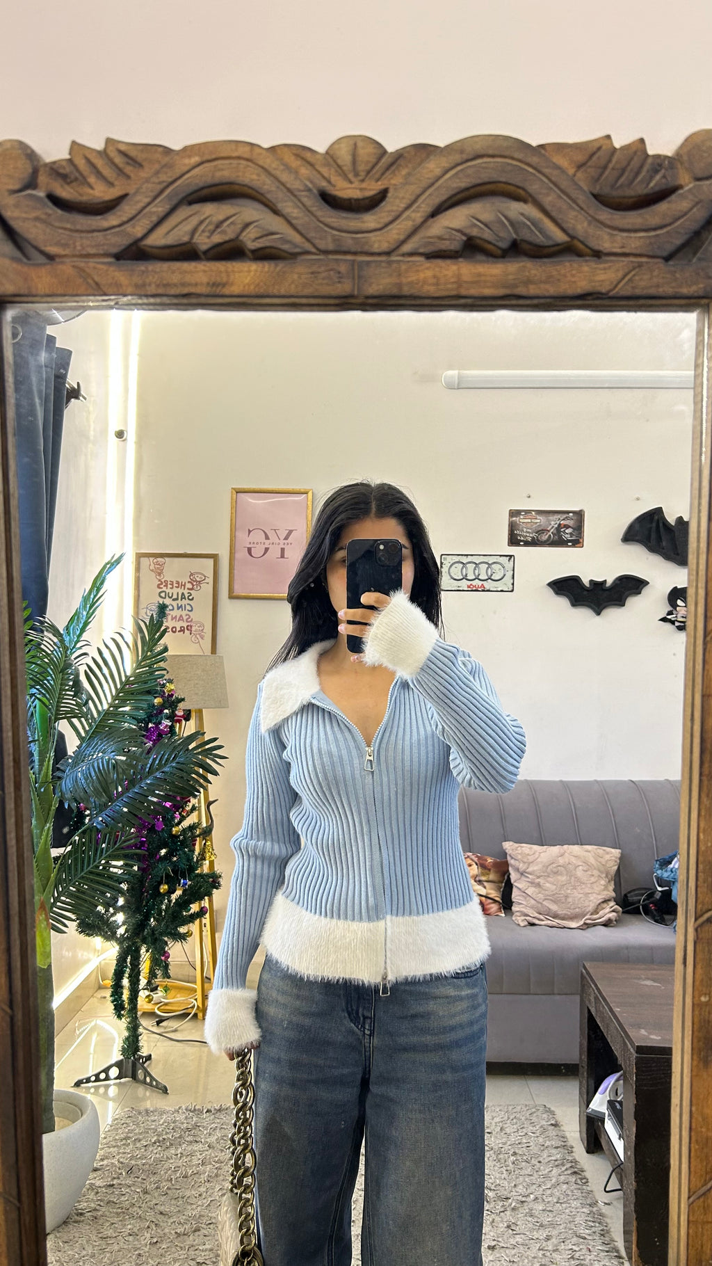 Cute warm zipper S