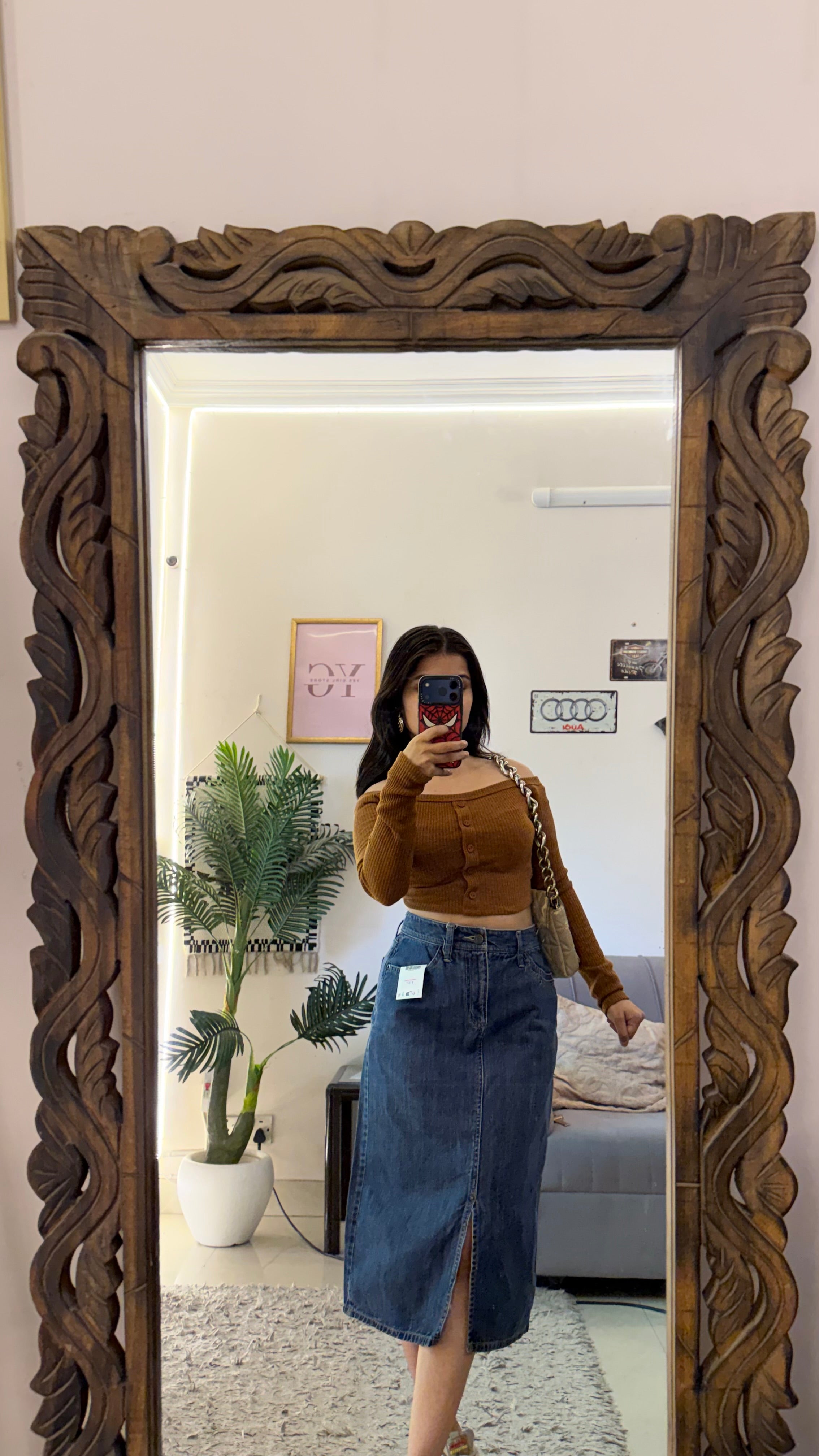 38 retro denim skirt w29/27L