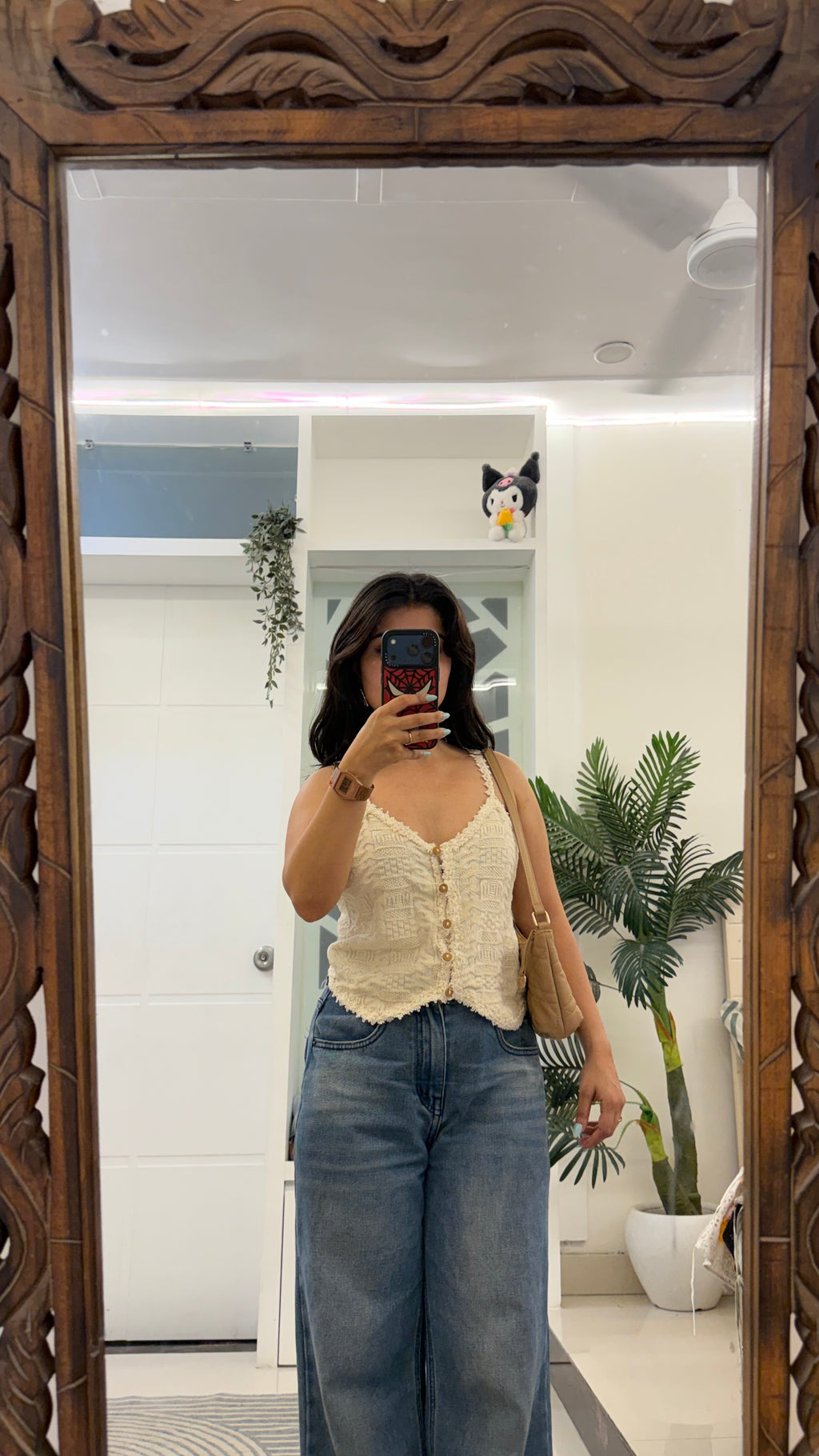 54 summer top ( flower detail ) 32-34 bust