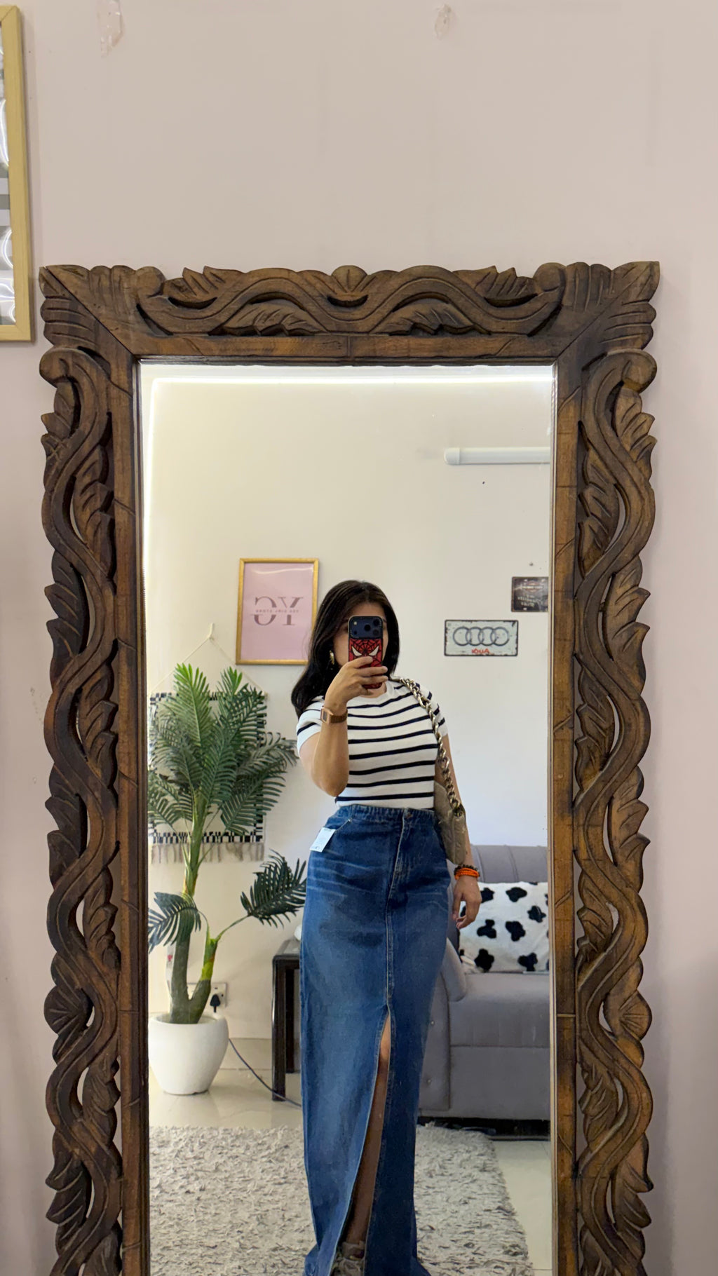 9 Vintage denim skirt W34/39L