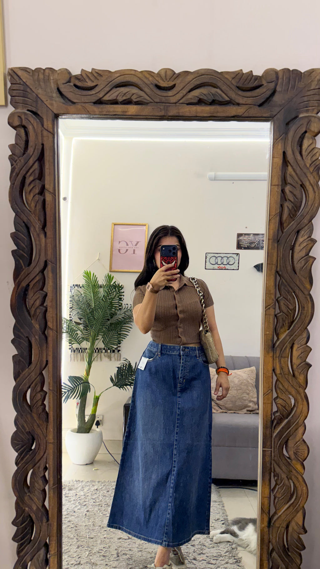 84 Pinterest denim skirt W32/31L