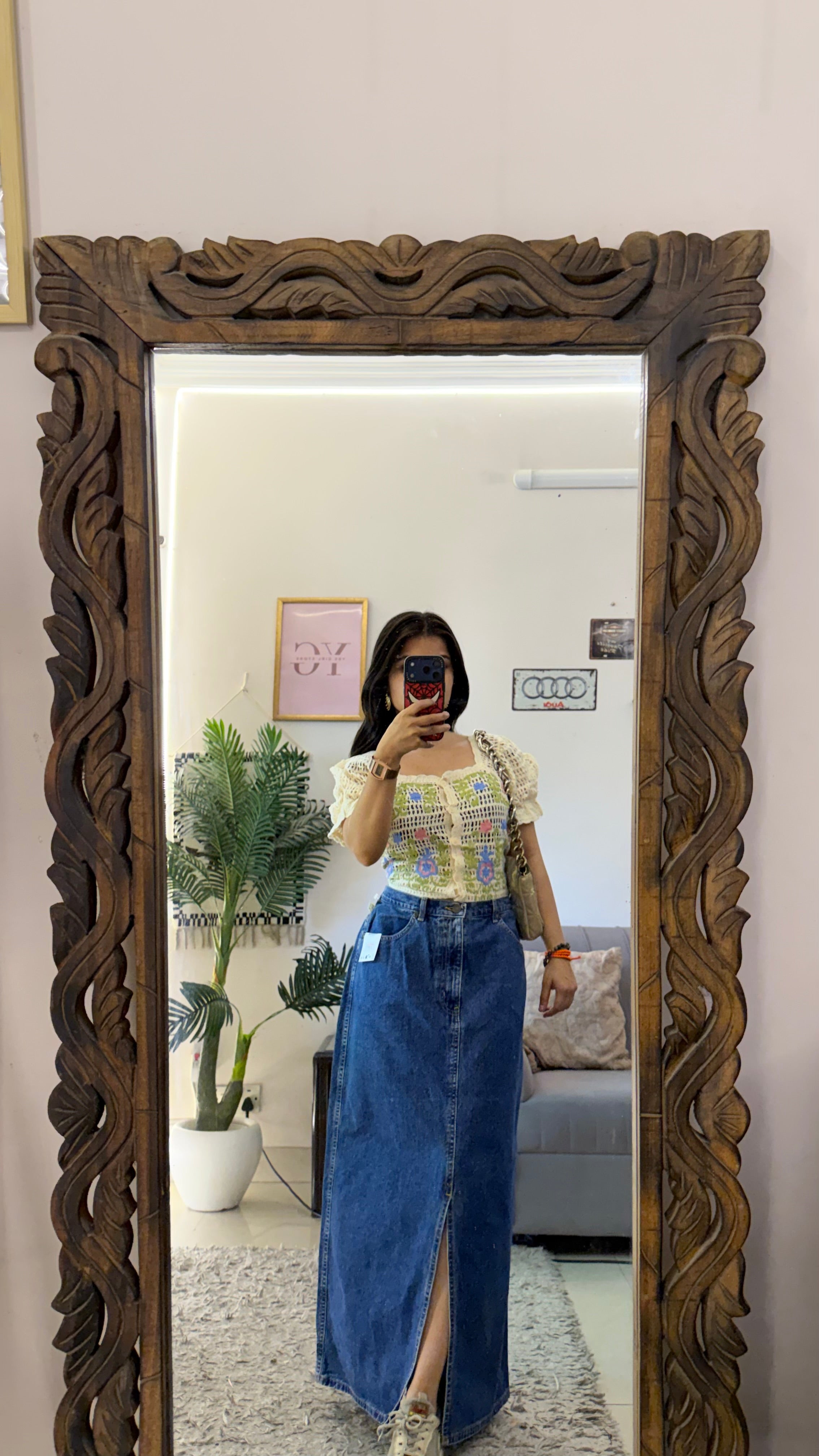 62 retro denim skirt32/35L