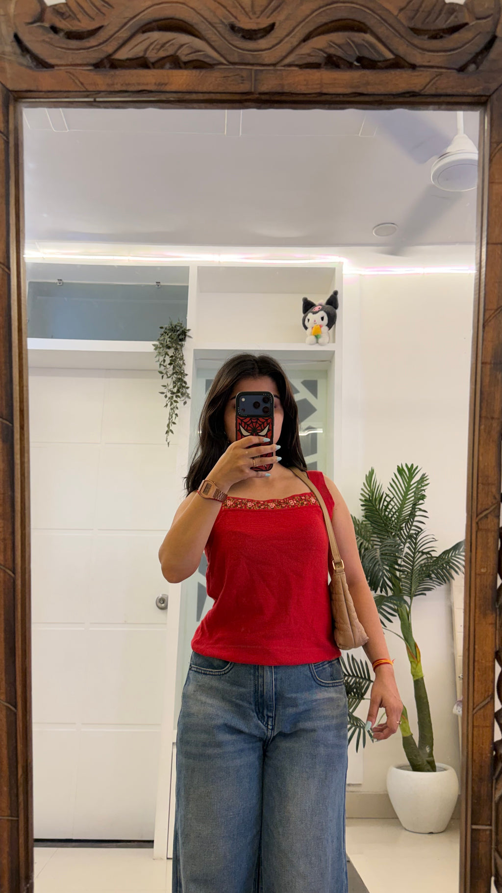 47 summer top ( check detail hand made work) 30-34 bust