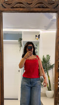 47 summer top ( check detail hand made work) 30-34 bust