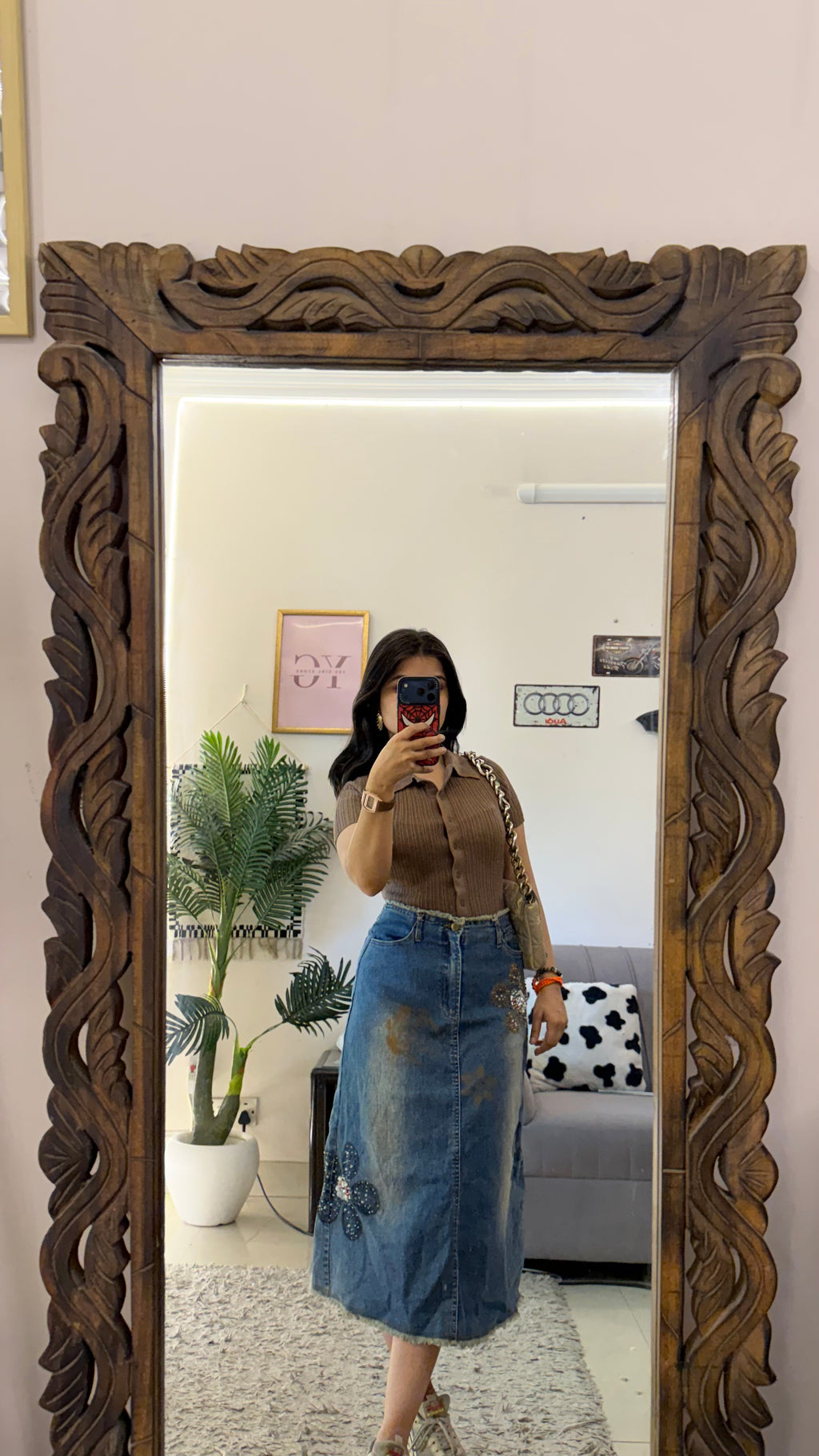 3 Vintage Denim Skirt W26/29L