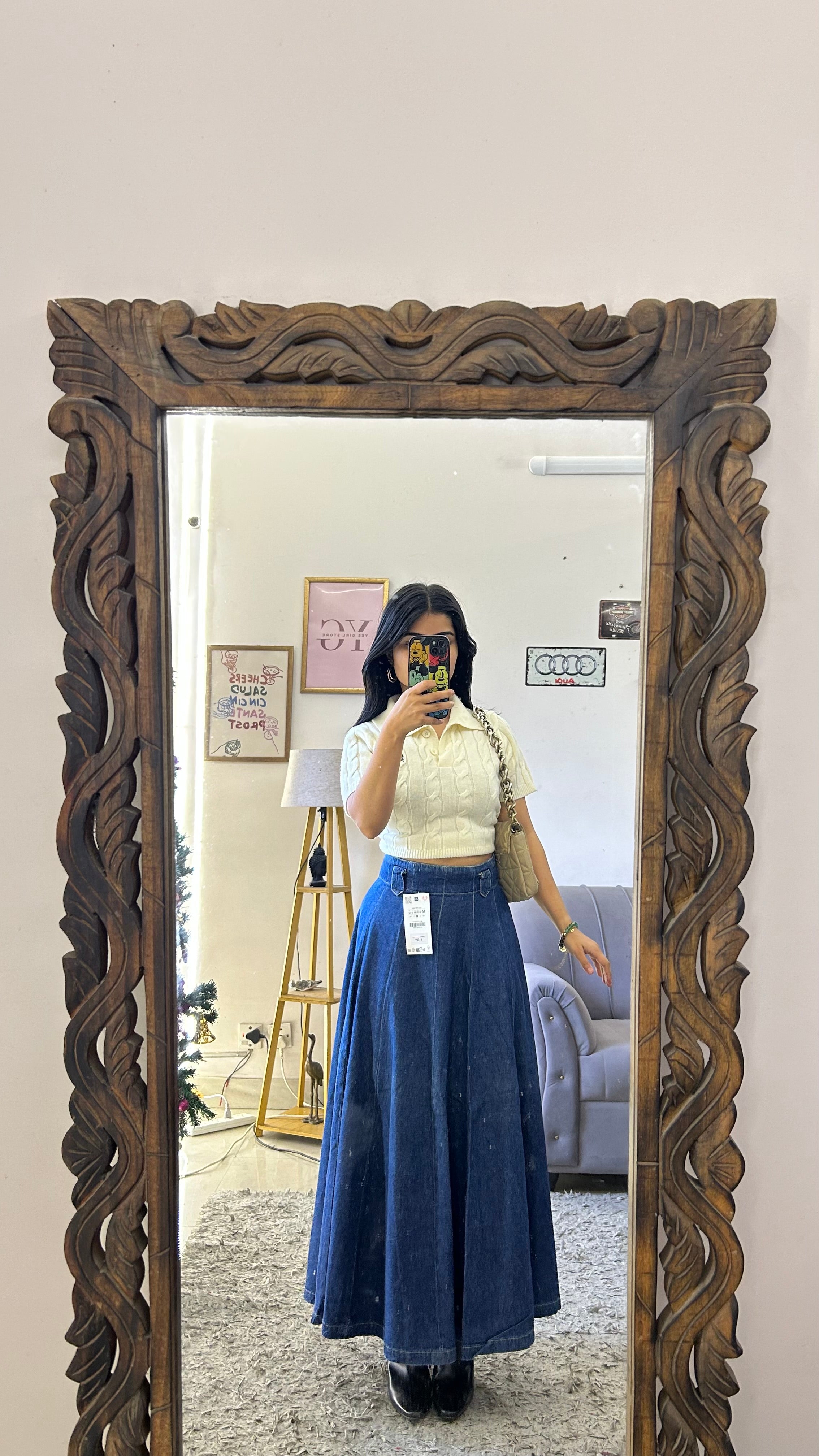9 denim skirt 24 waist/l:35