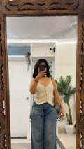 54 summer top ( flower detail ) 32-34 bust