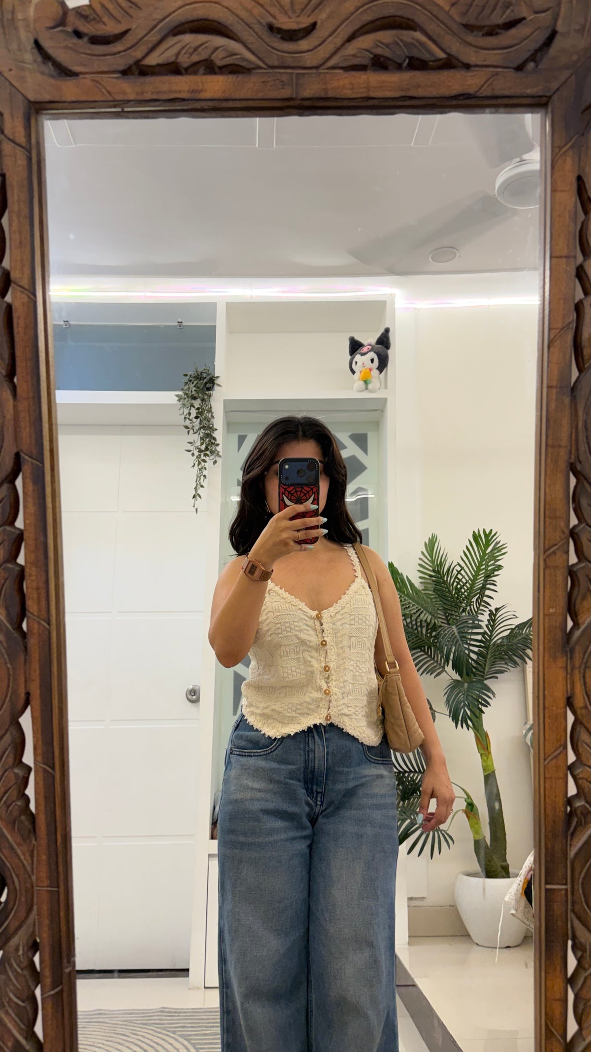 54 summer top ( flower detail ) 32-34 bust
