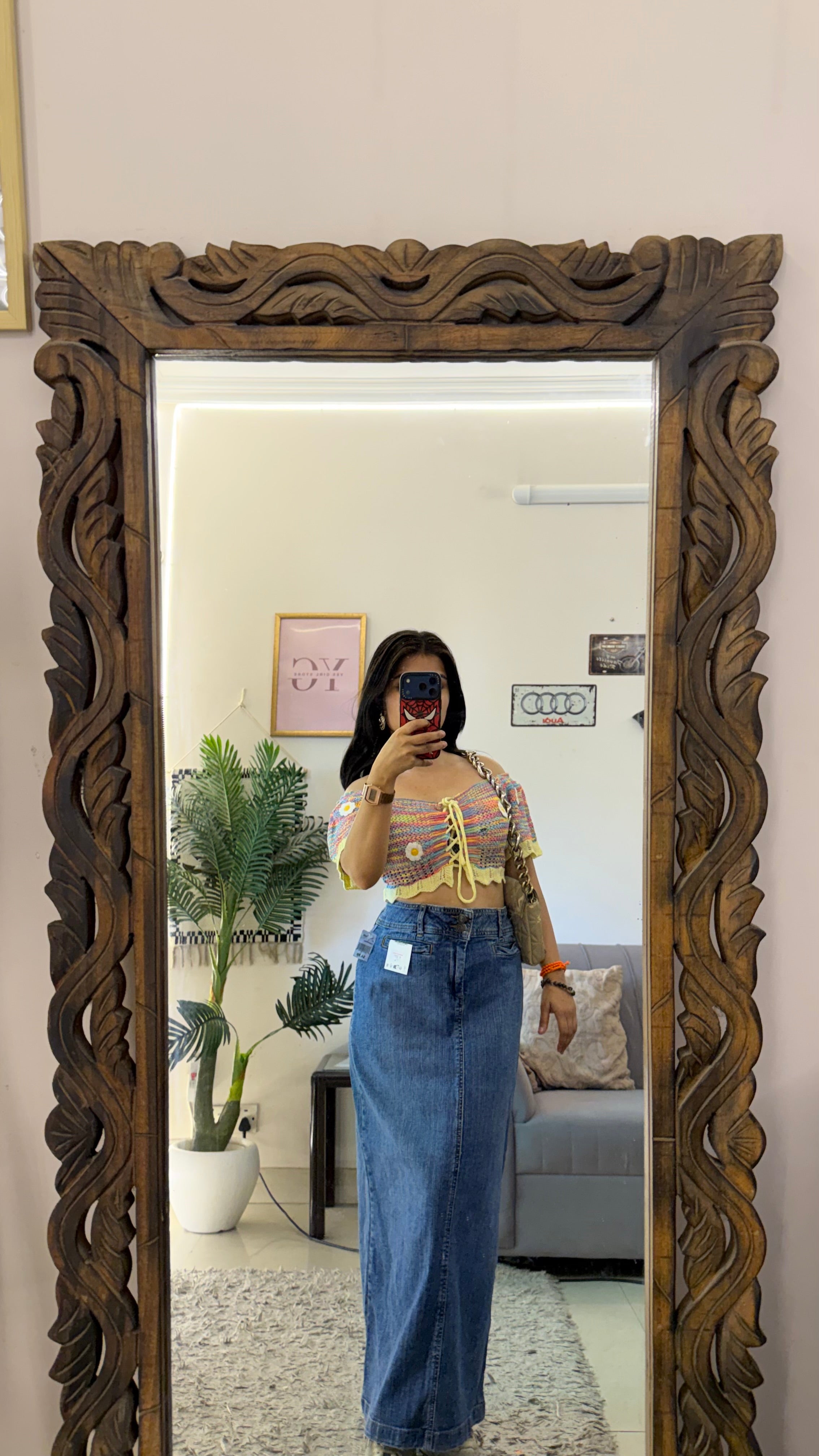 56 Pinterest denim skirt W32/36L