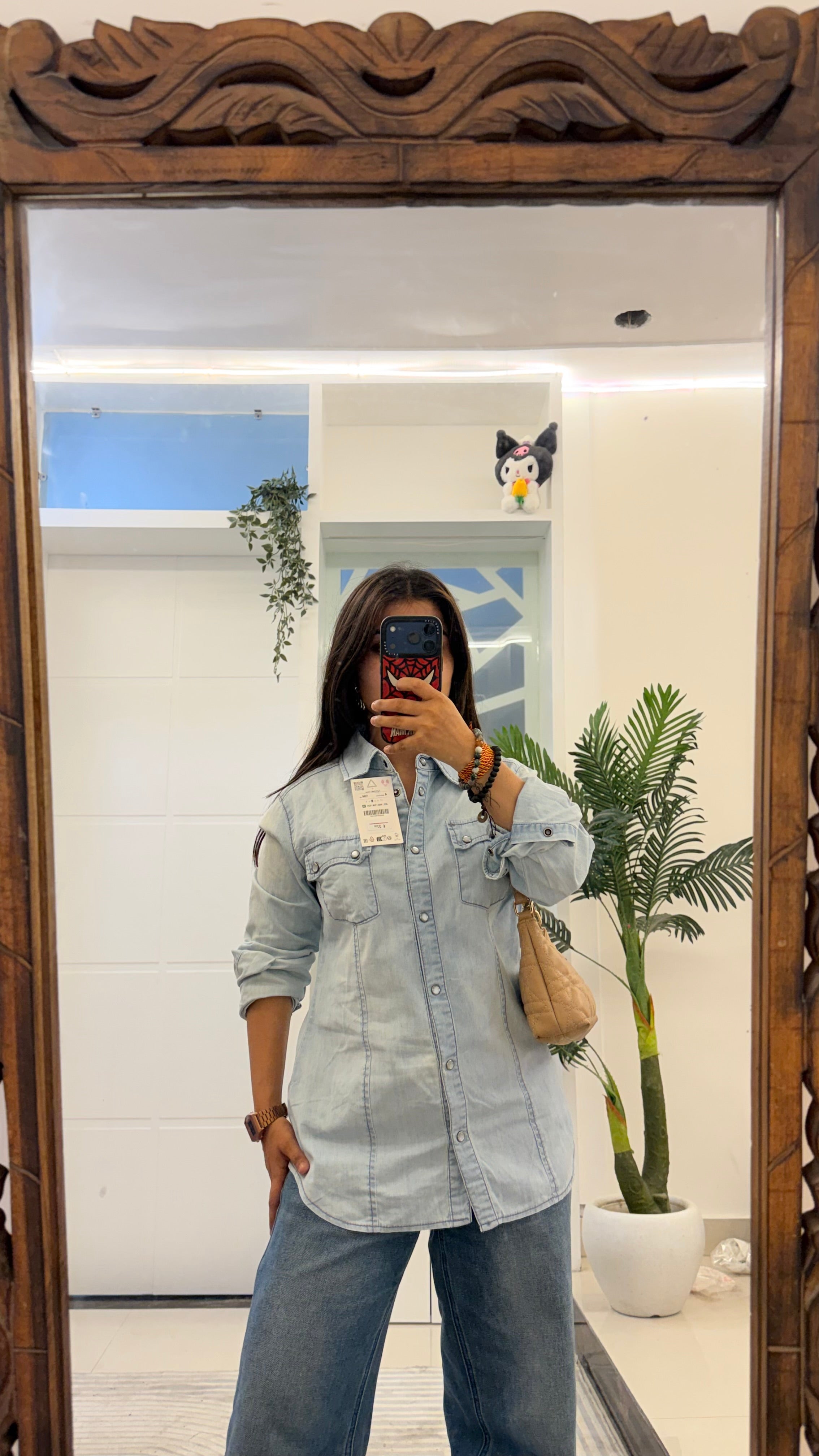 19) denim shirt fitted style 30-32 bust
