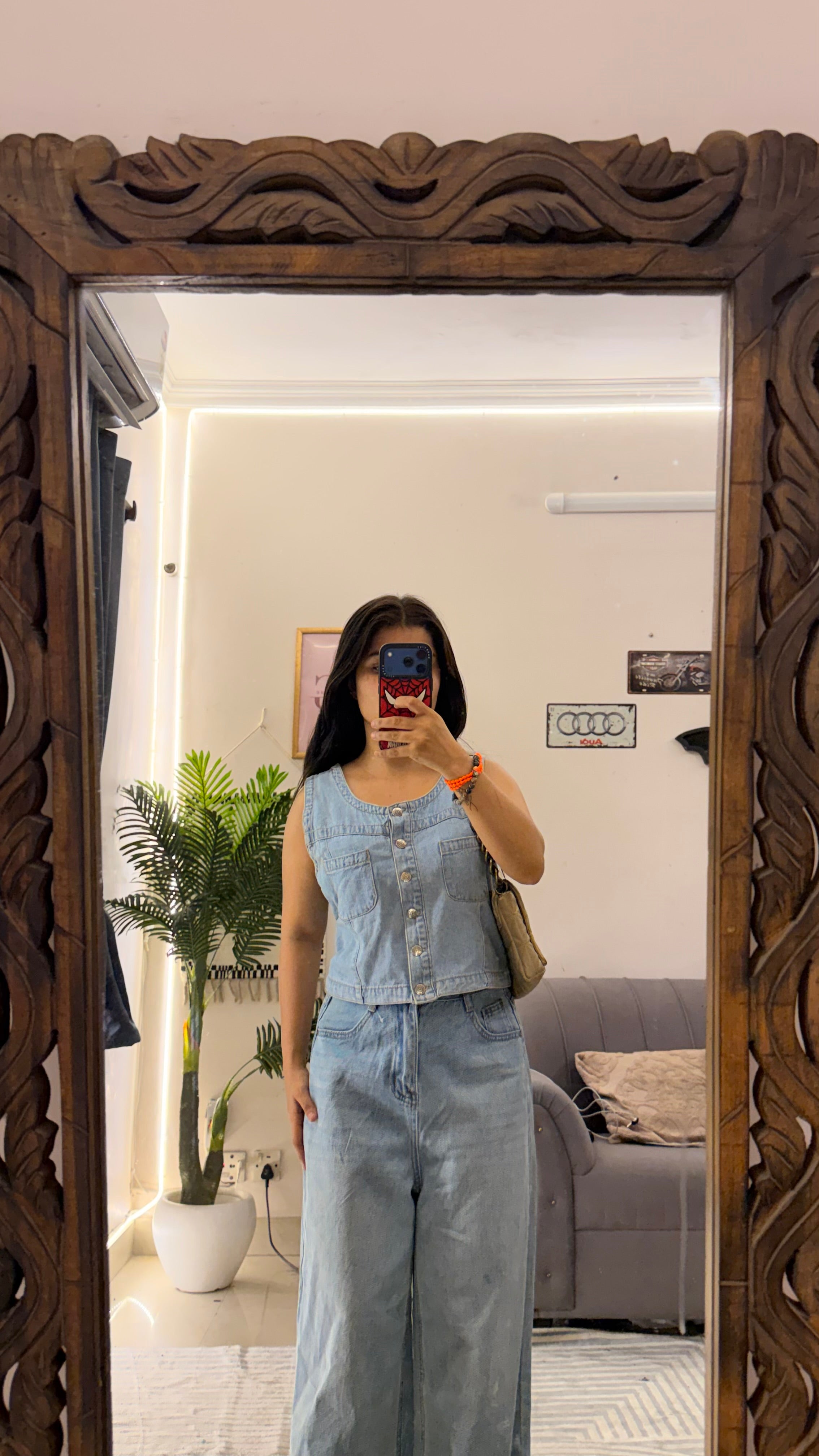 13 cute denim vest M upto bust 36