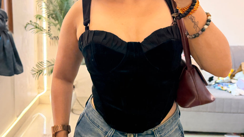 110 Retro Velvet Corset 30-32 bust