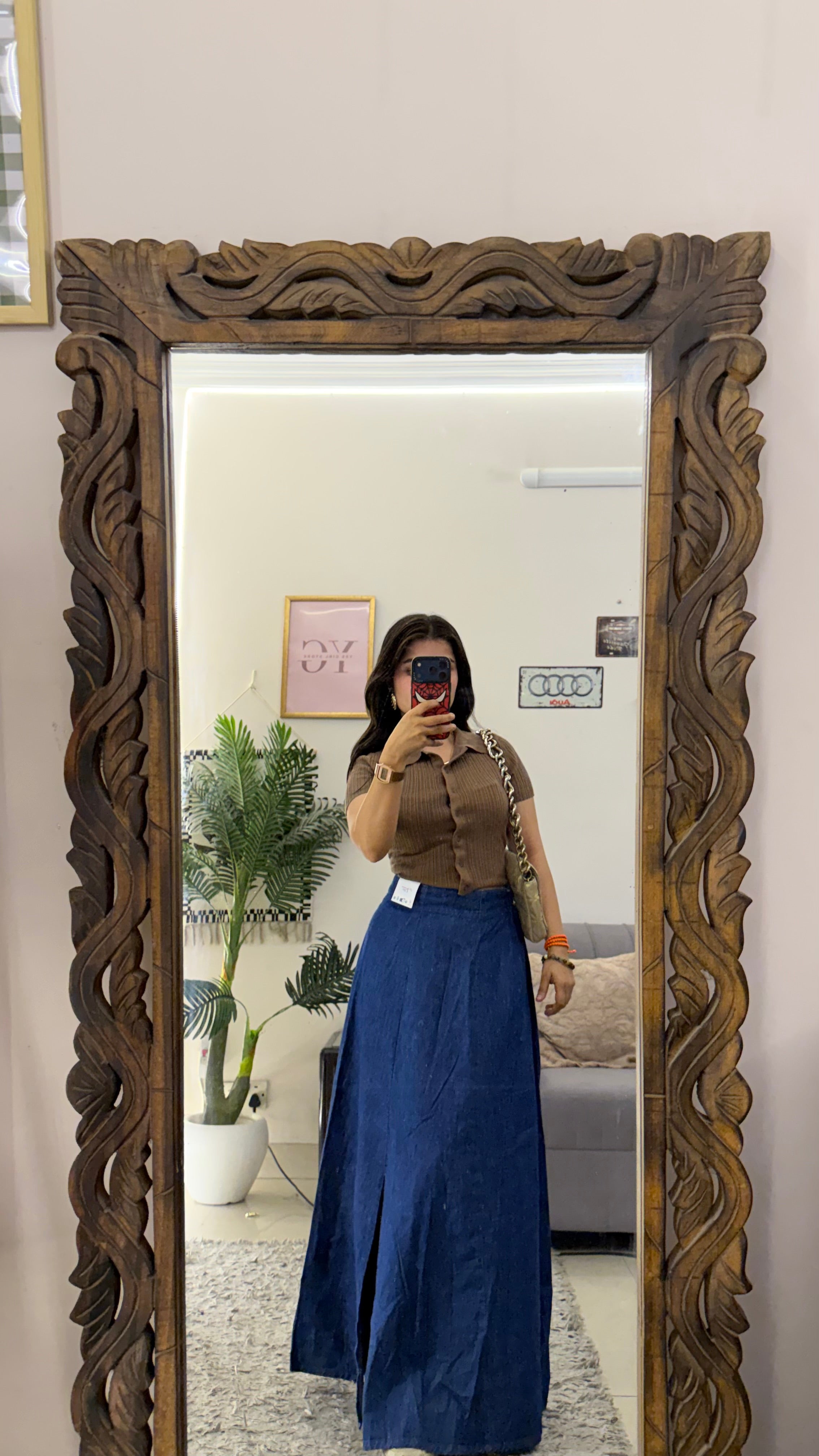 90 VINTAGE DENIM SKIRT W27/38L