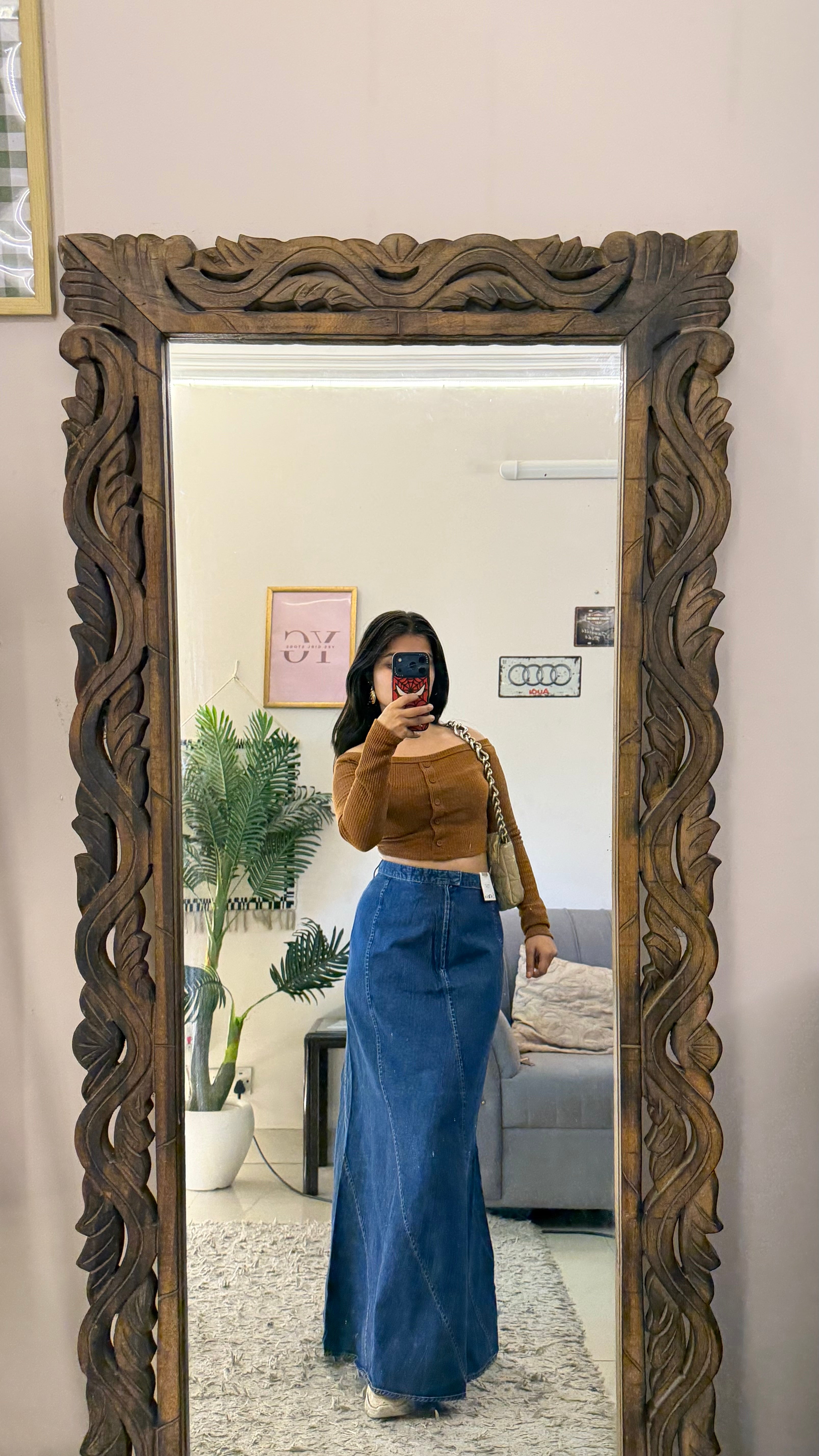 45 retro denim skirt W31/40L