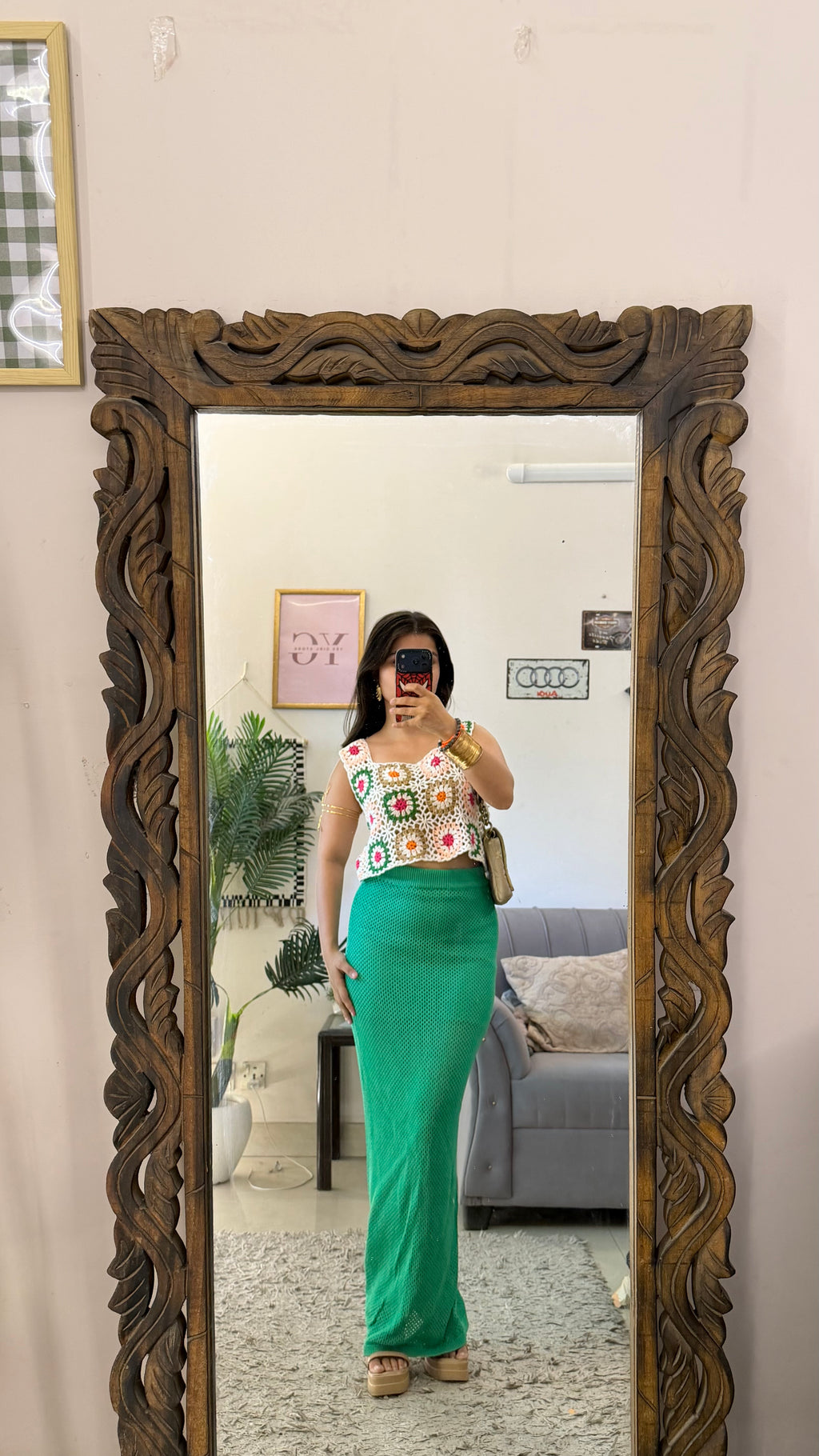 48) crochet skirt 28-30 waist/l:42