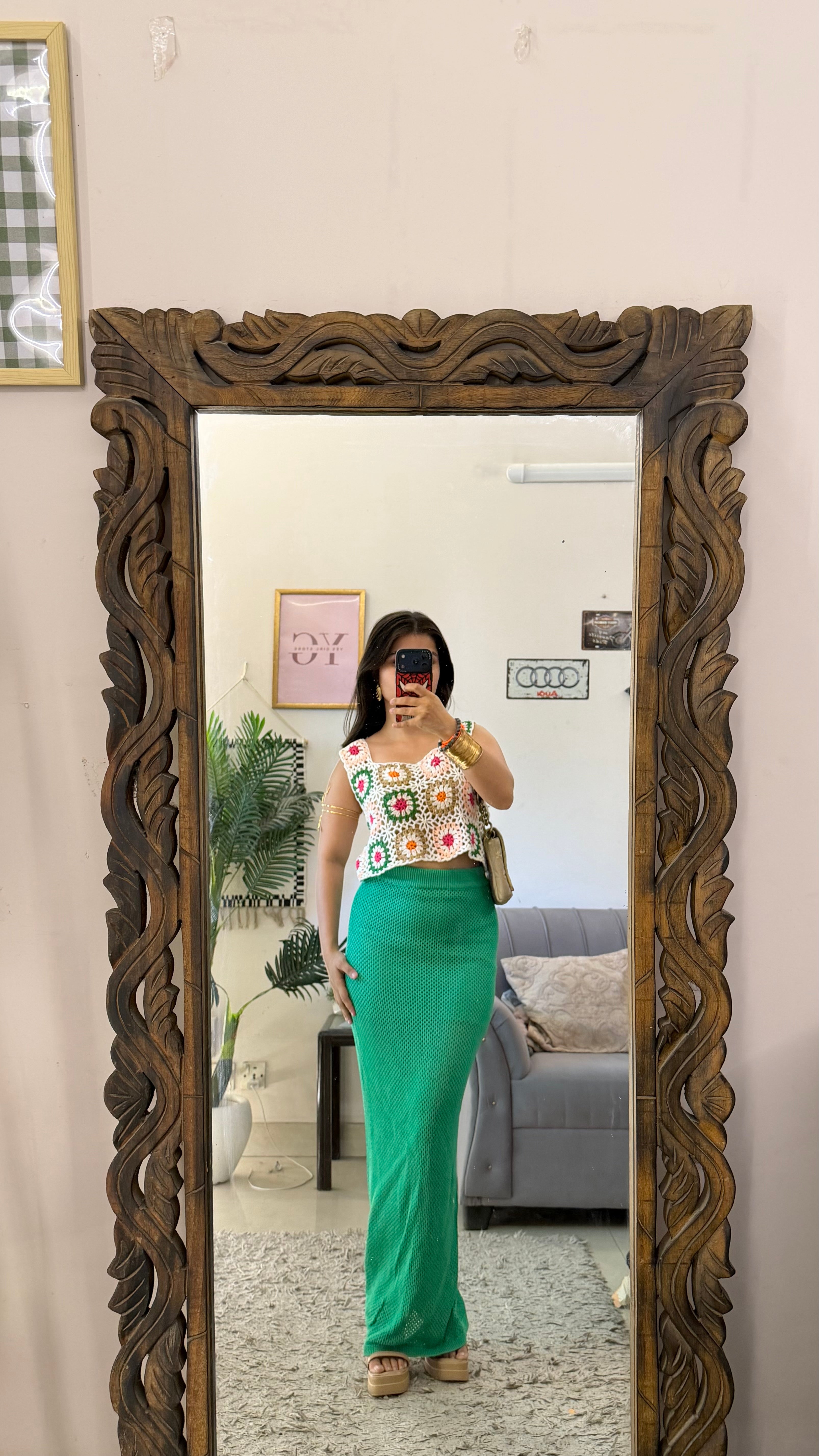 48) crochet skirt 28-30 waist/l:42