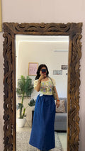 68 Retro denim skirt W26-28/34L