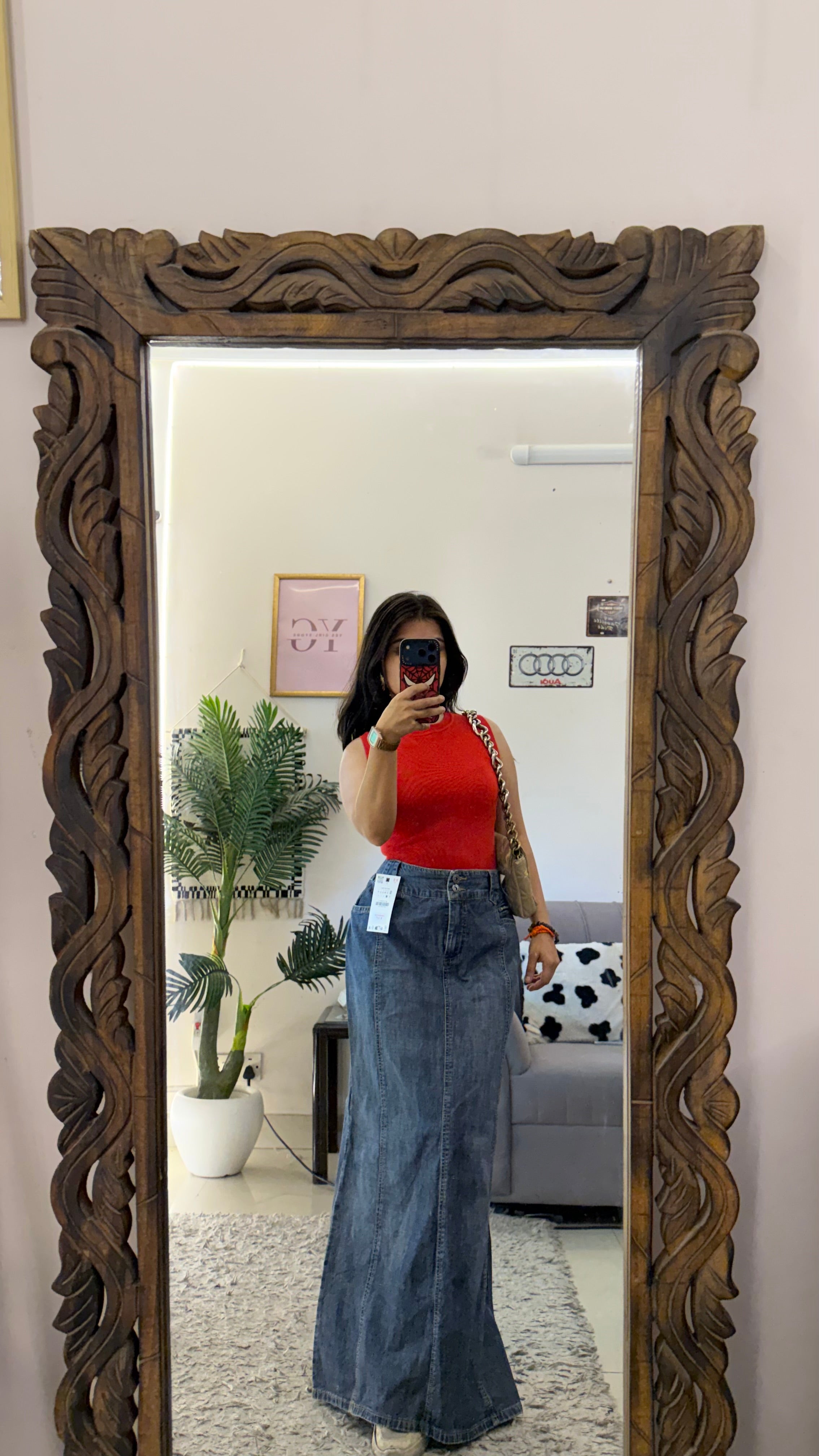10 vintage denim skirt W30/38L