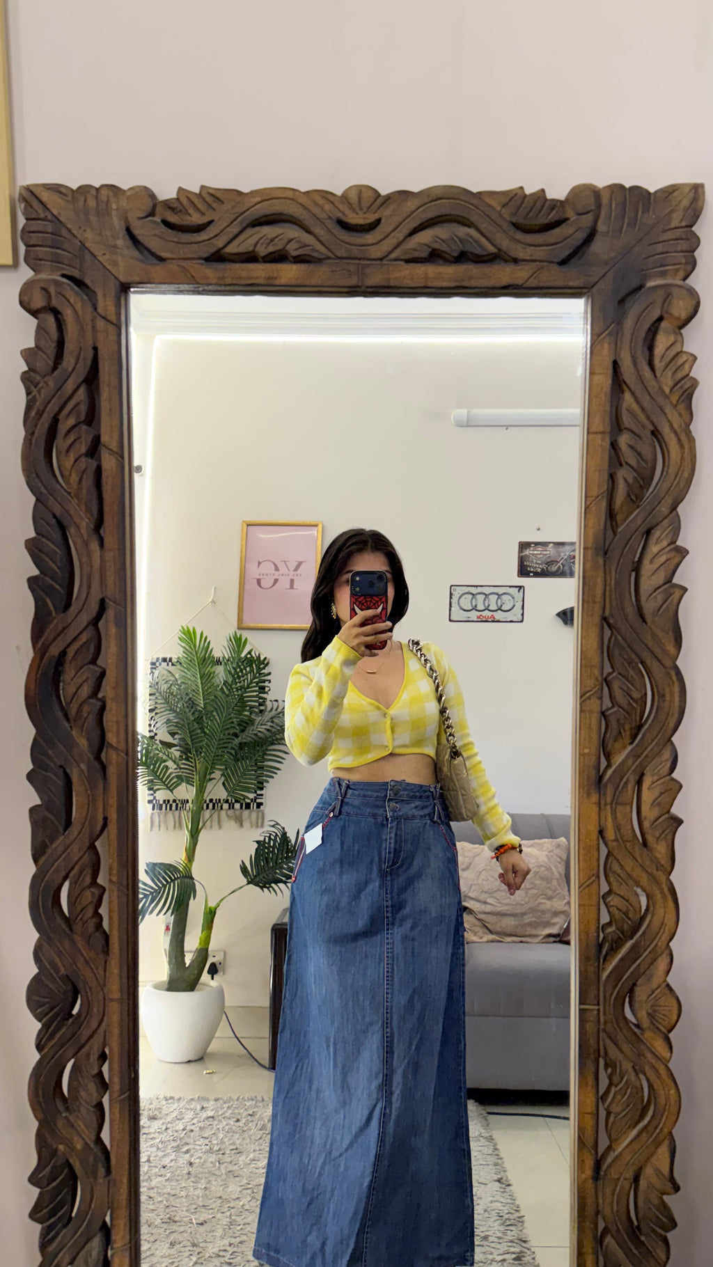 72 vintage denim skirt W32/36L