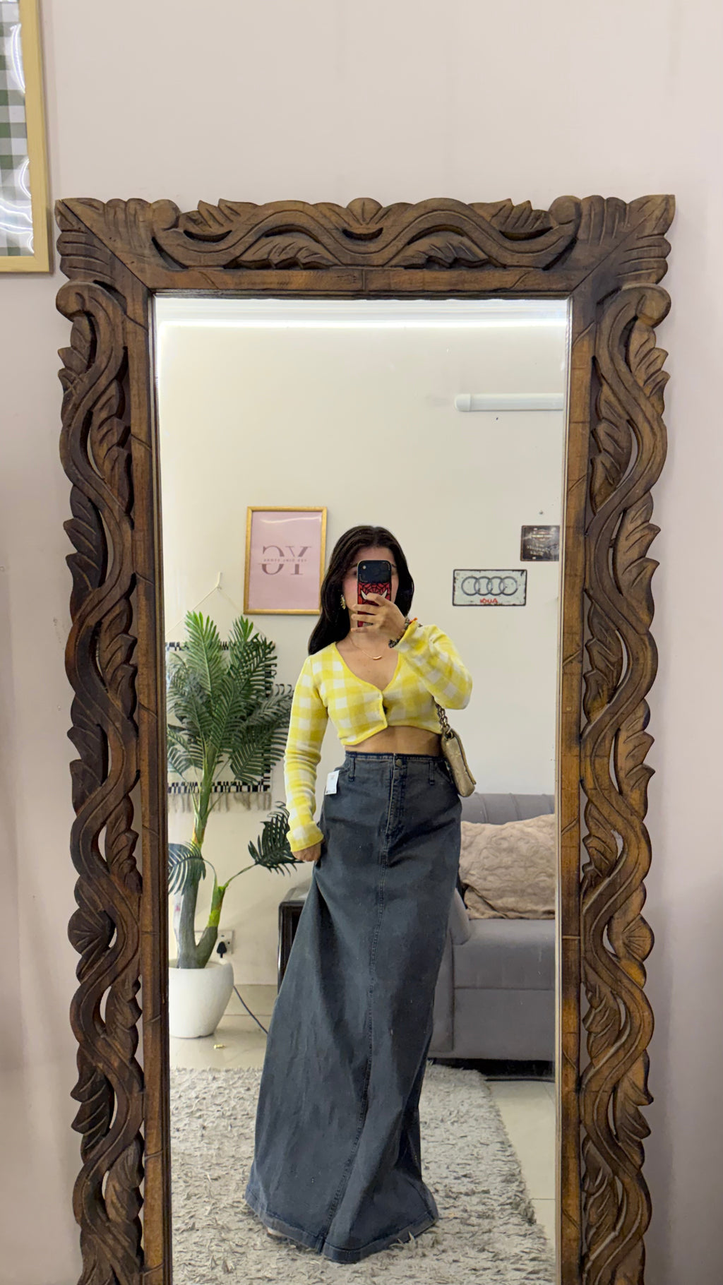77 vintage denim skirt W32/41L