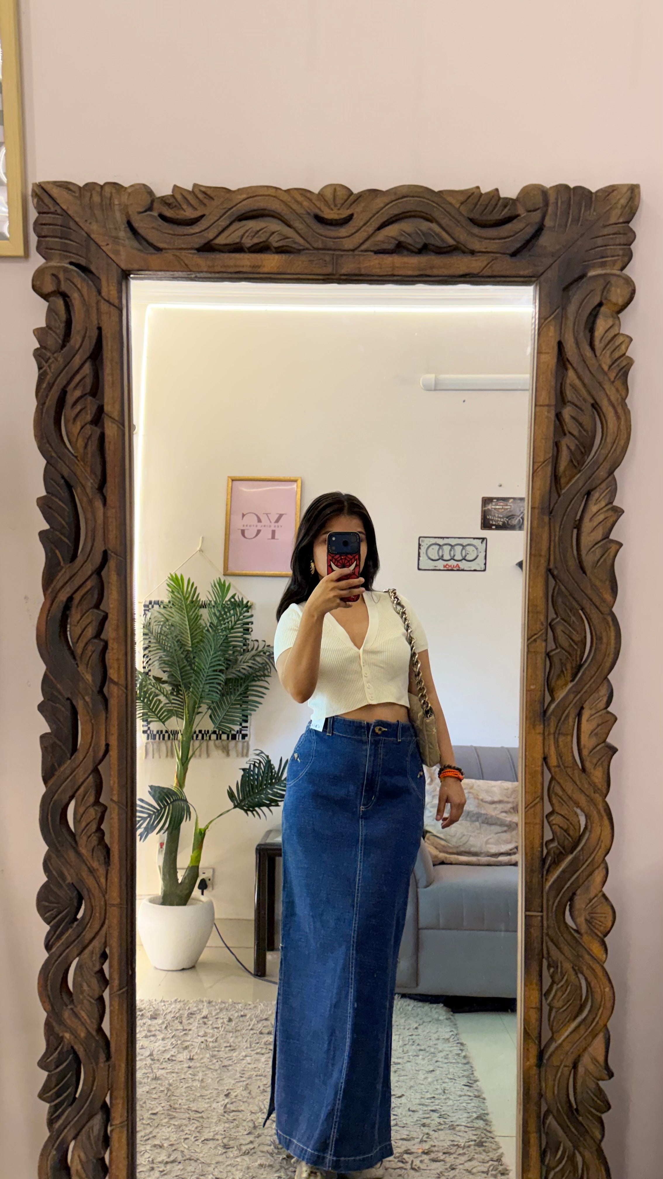 21 denim skirt W32/35L