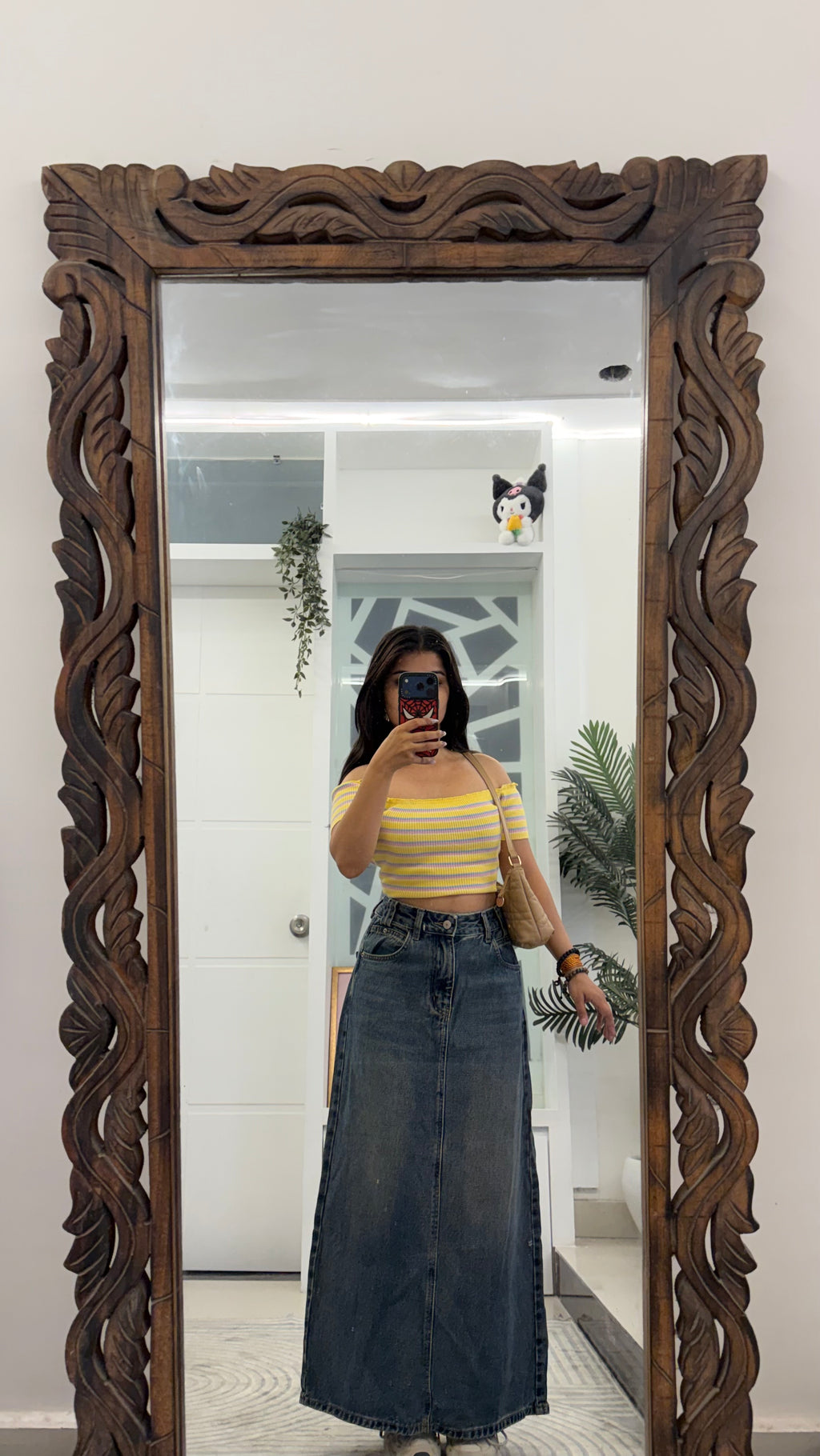 63 vintage Denim Skirt 31 waist/l:35