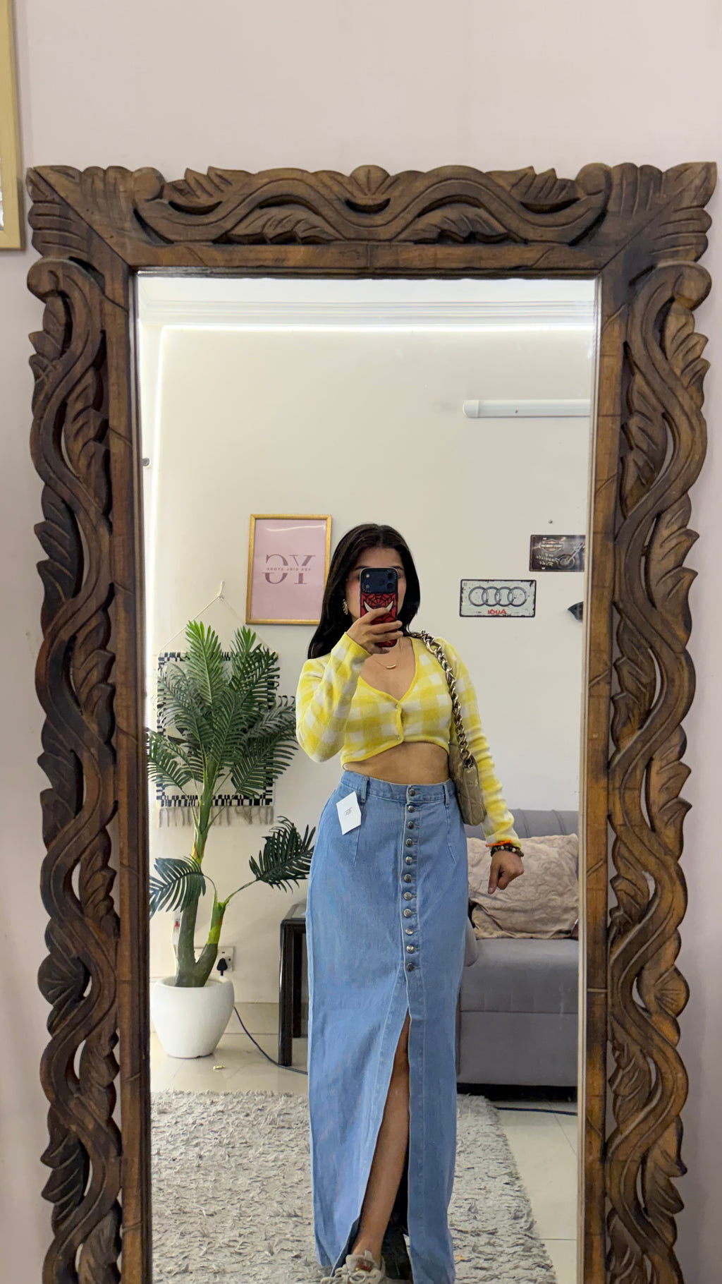 74 vintage denim skirt W30/37L