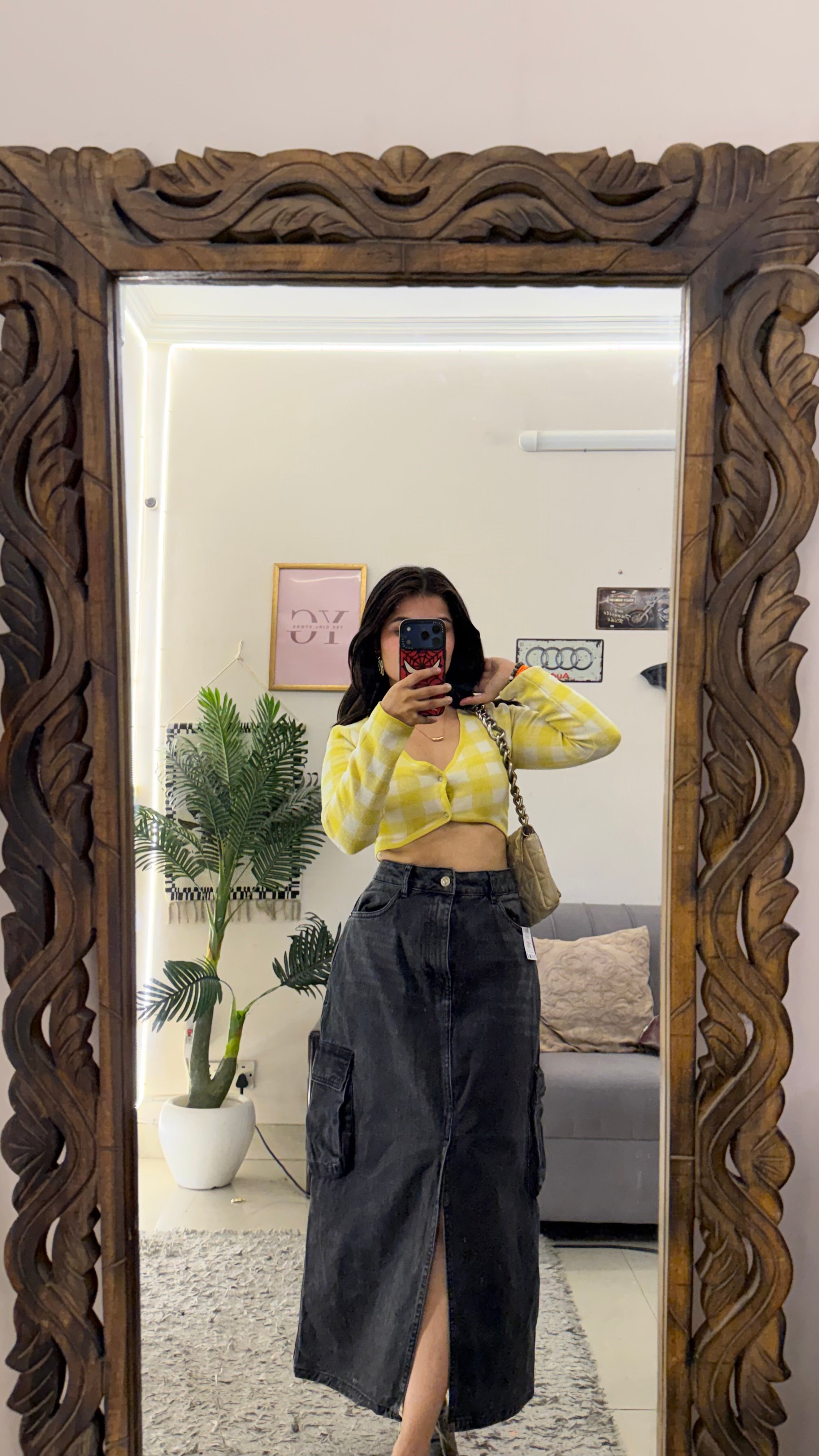 79 vintage denim skirt W30/33L