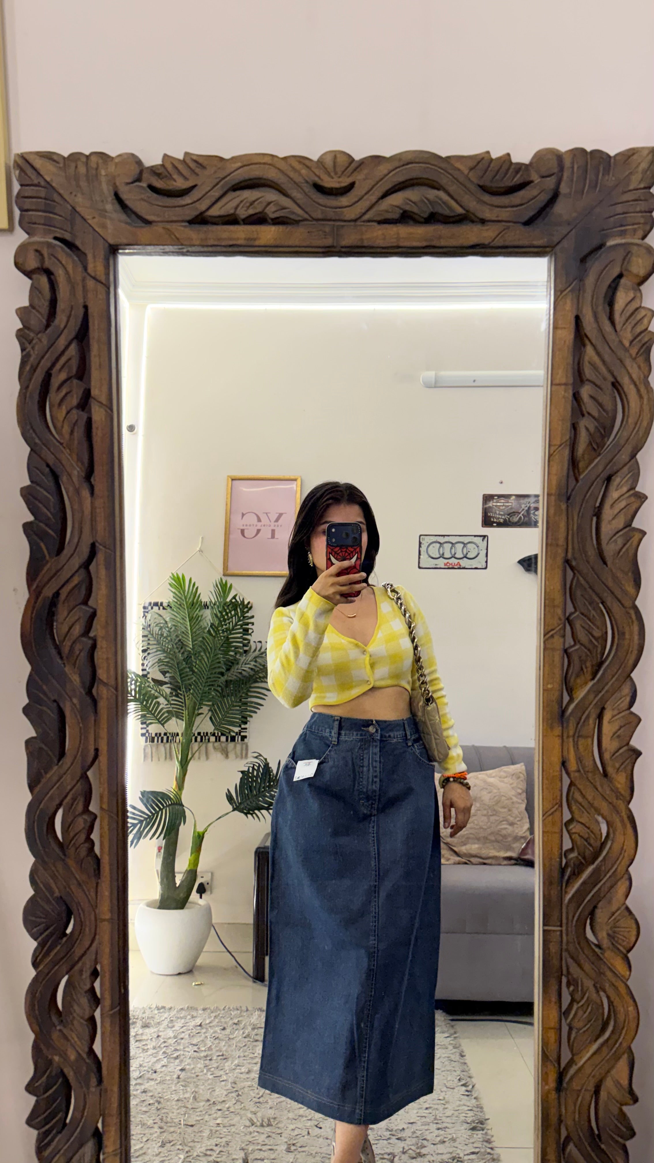 80 Pinterest denim skirt W31/31L