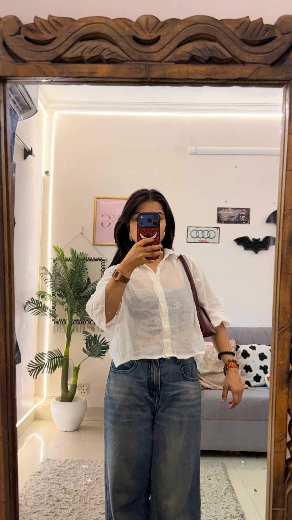 52 cotton crop shirt M