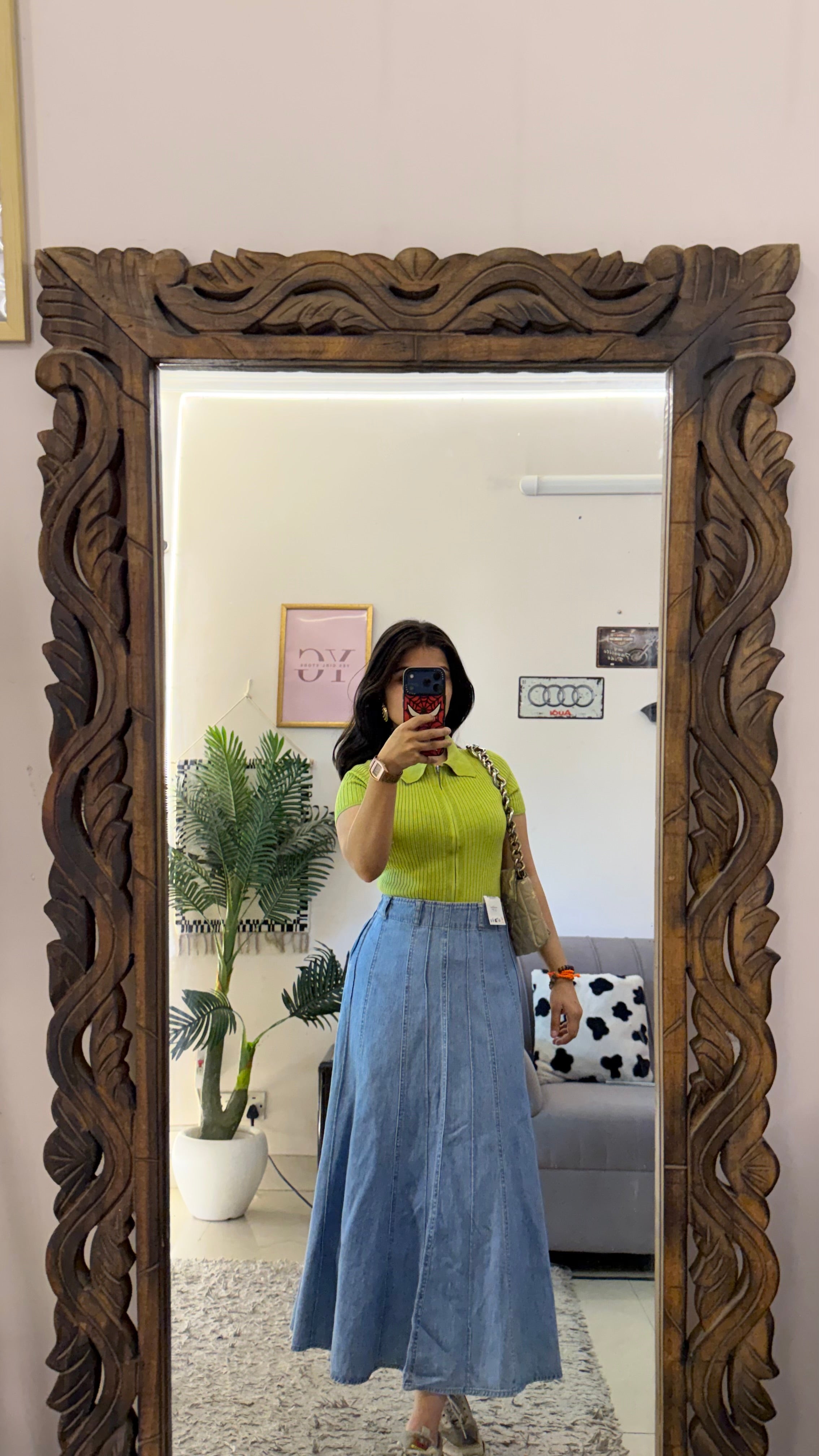 6 denim skirt W30/31L