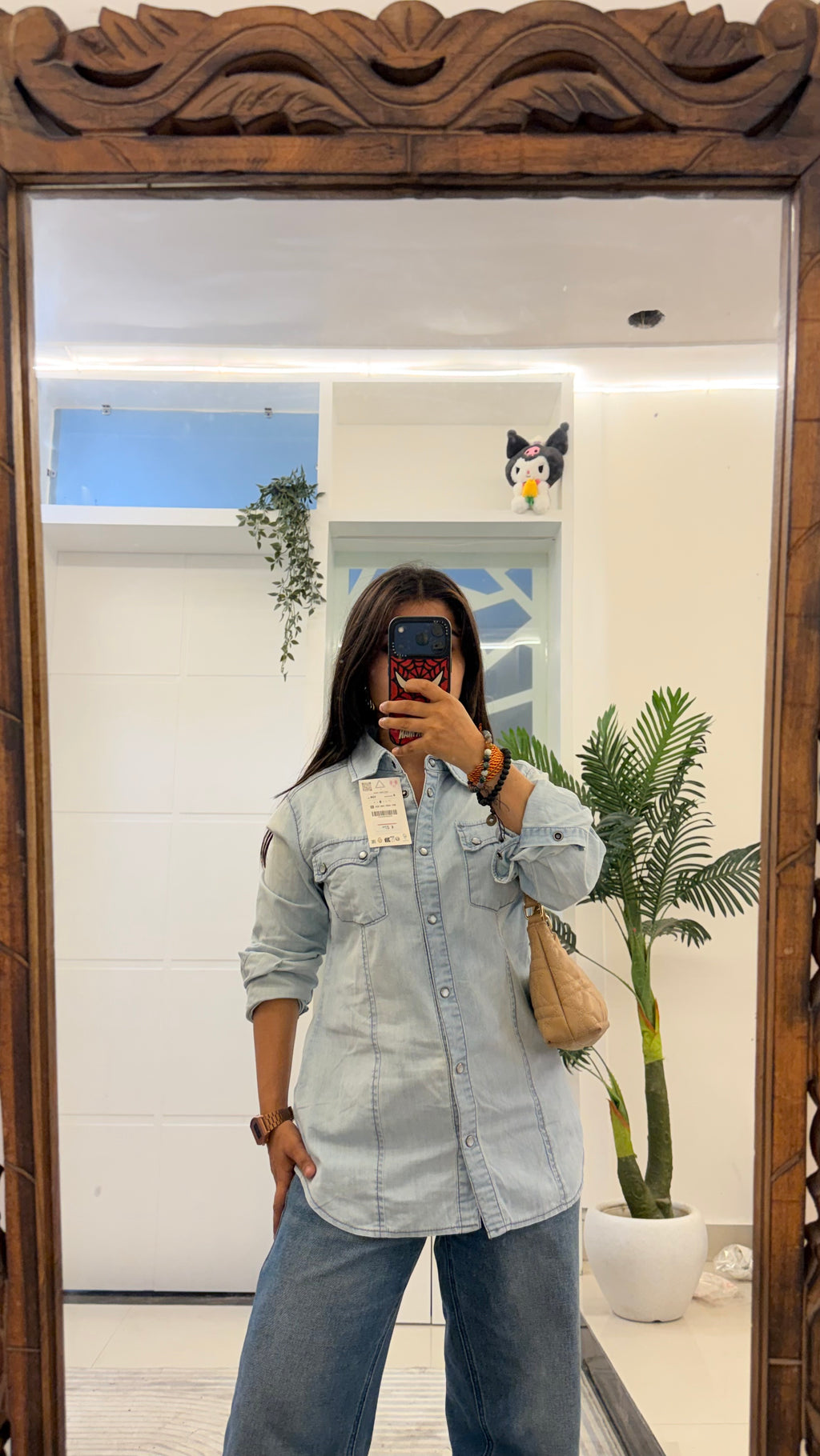 19) denim shirt fitted style 30-32 bust