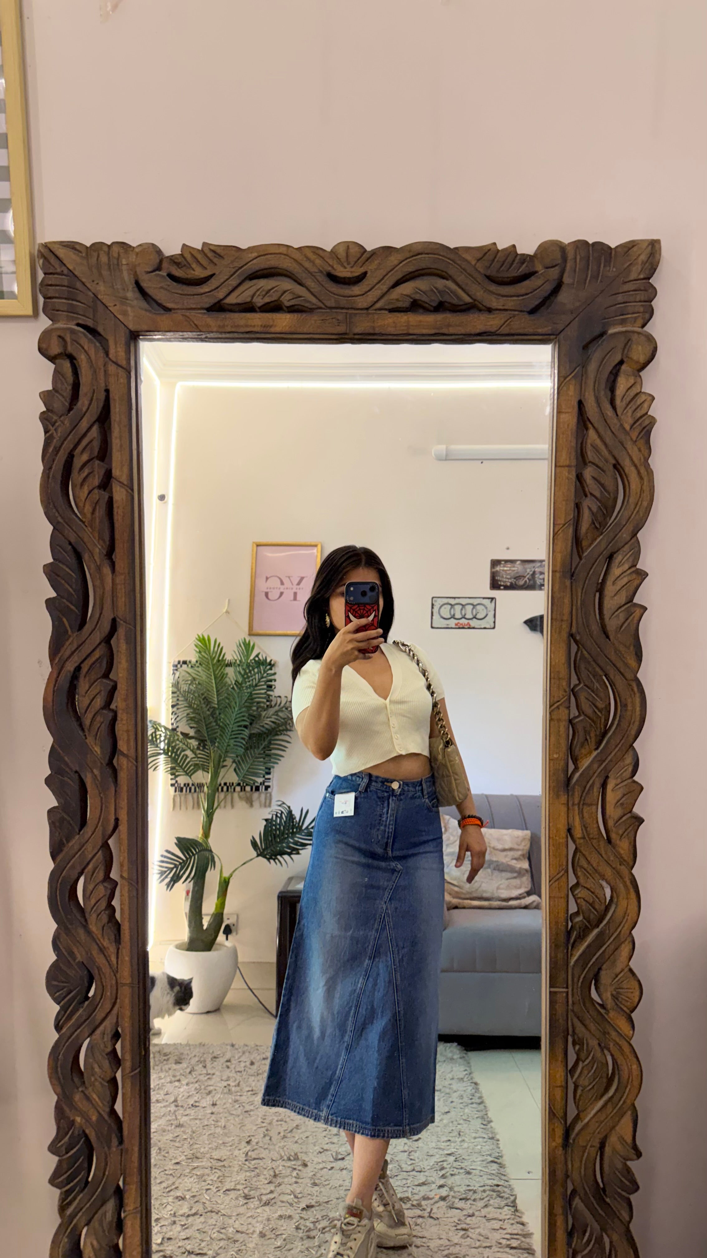 24 vintage denim skirt W26/29L