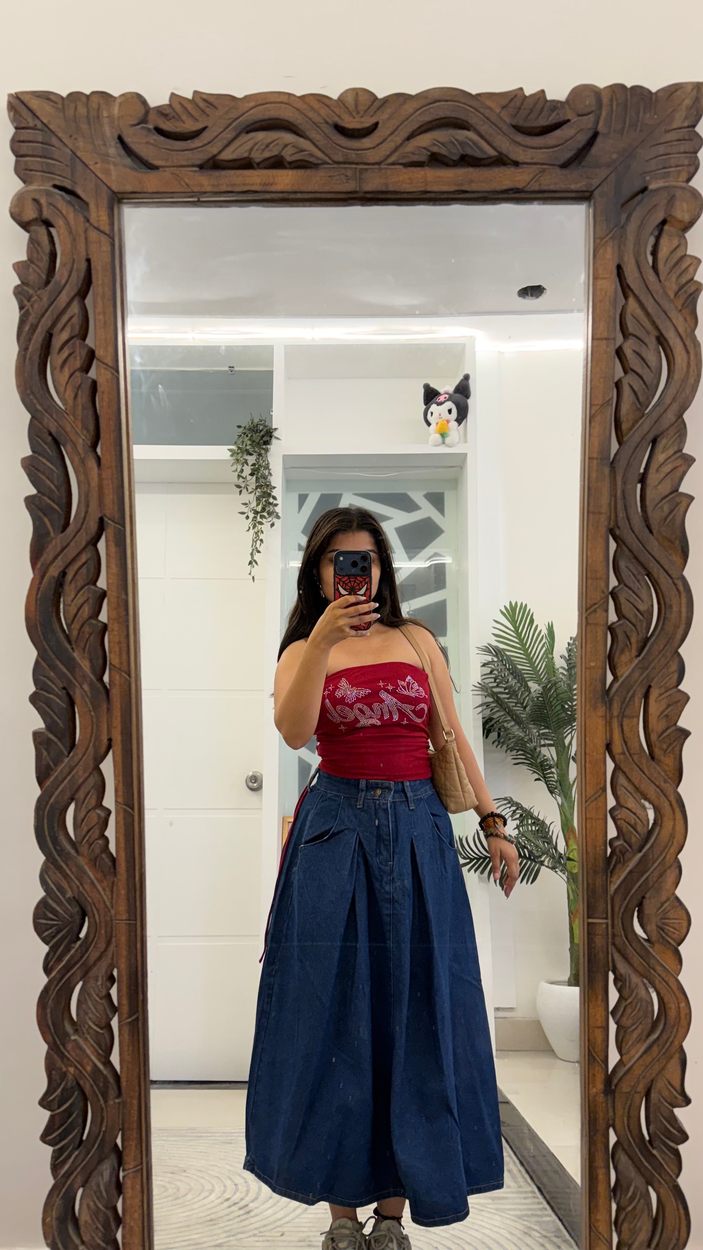 48 Denim Skirt 26 waist/l:31