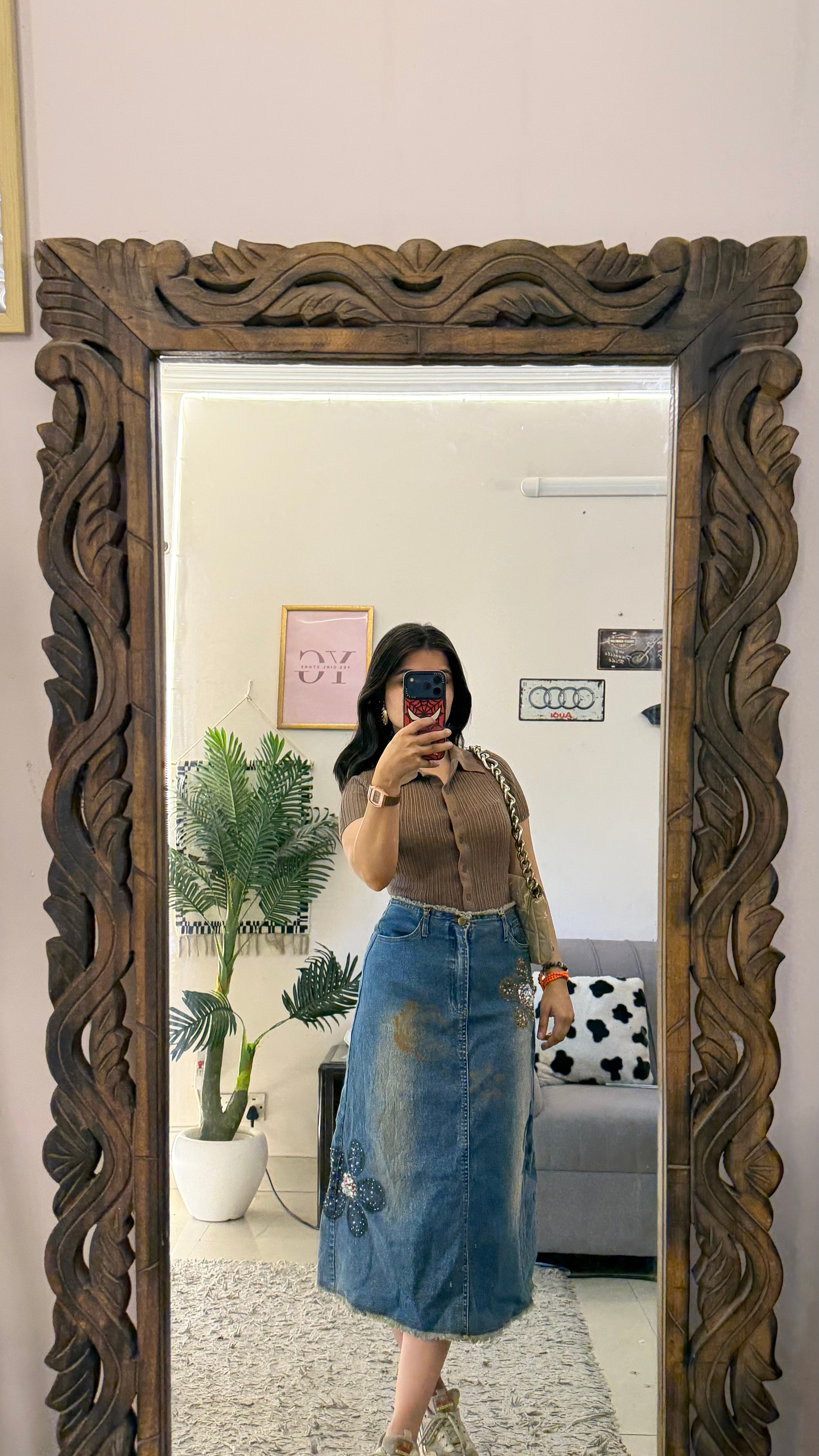 3 Vintage Denim Skirt W26/29L