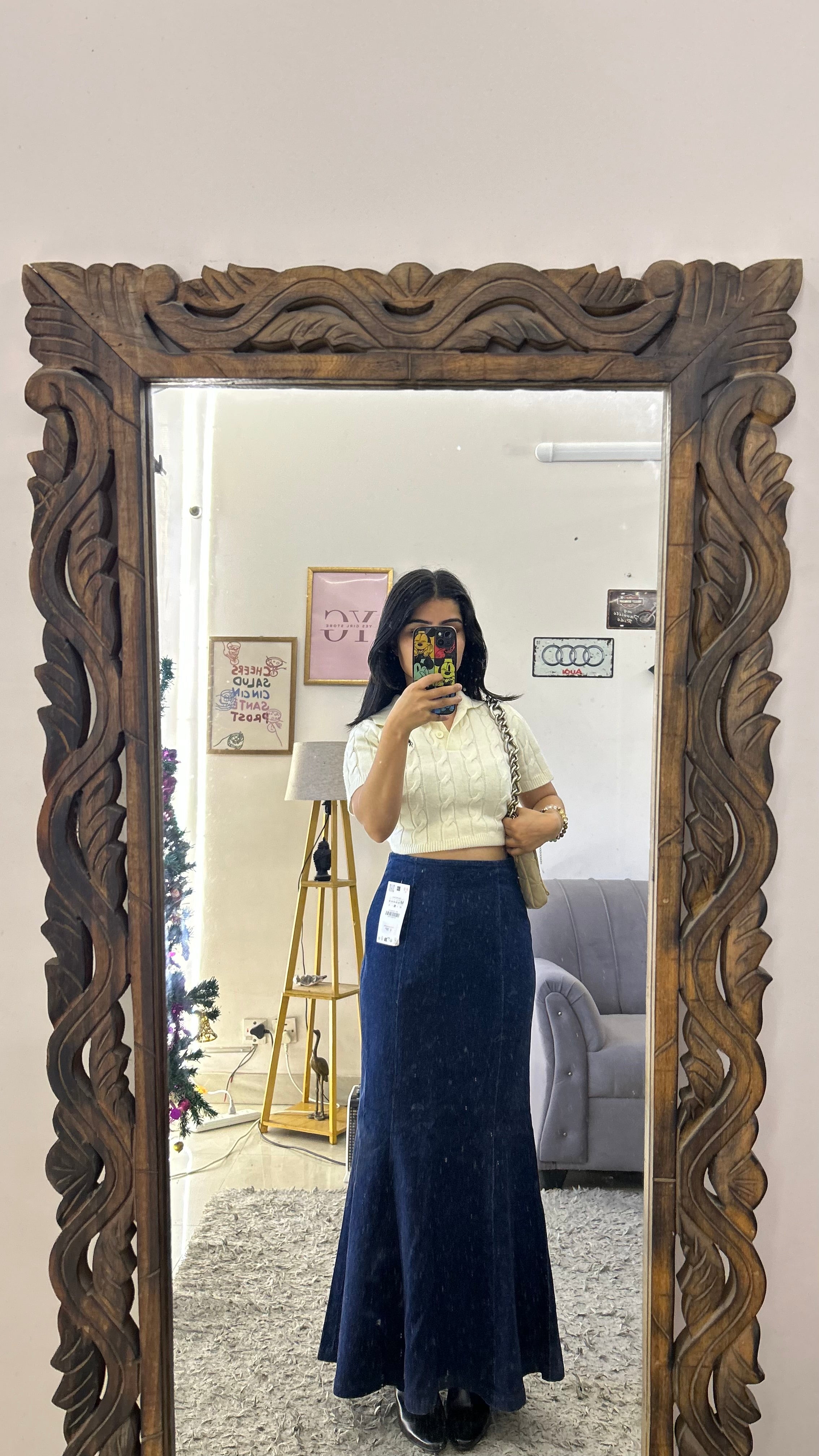 33 denim skirt 26 waist/l:35