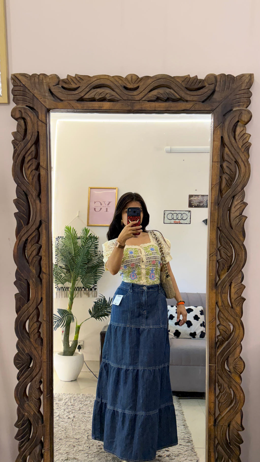12 denim skirt W32/35L