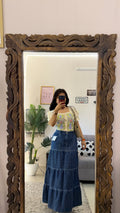 12 denim skirt W32/35L