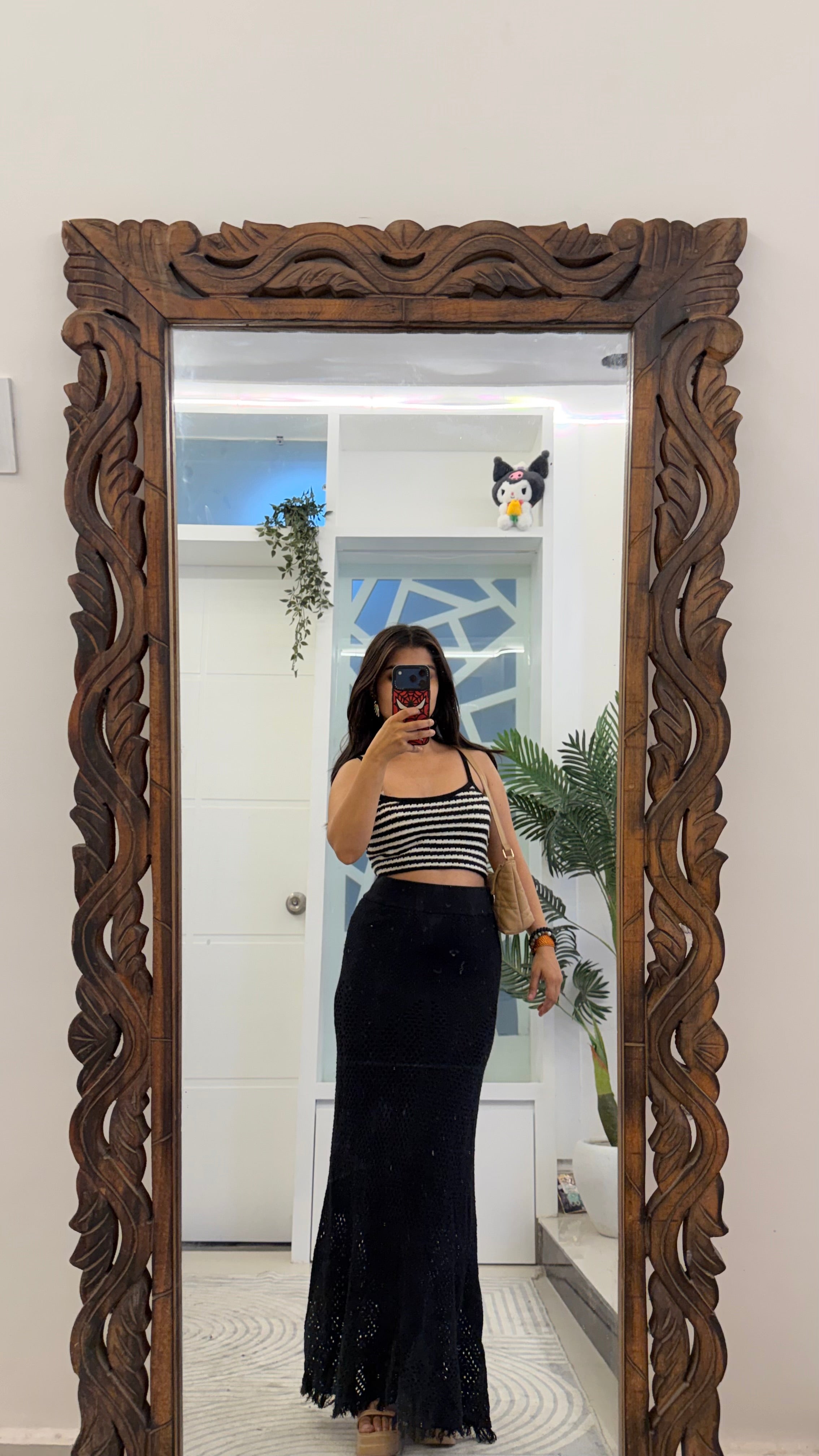 89 CROCHET SKIRT 28-32 waist/l:41