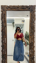 75 cute denim skirt 32 waist/l:31