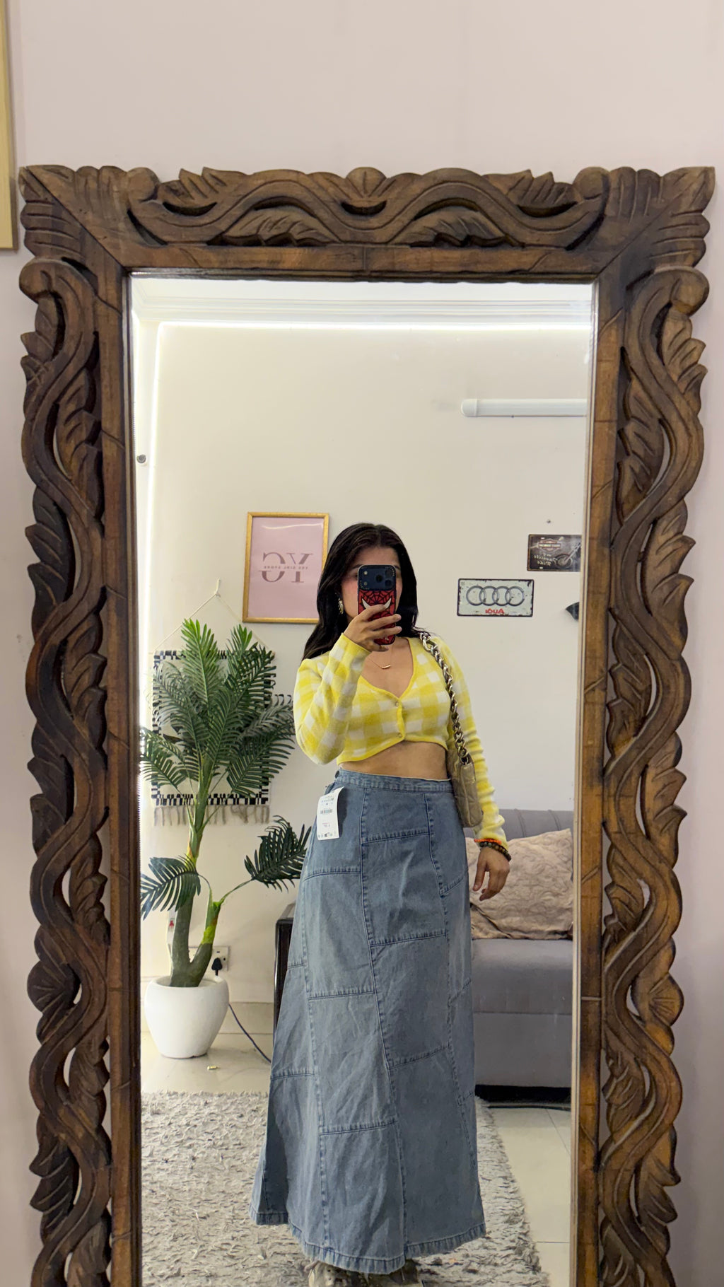 76 vintage denim skirt W28/34L