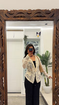 1 lace coat look top S-M
